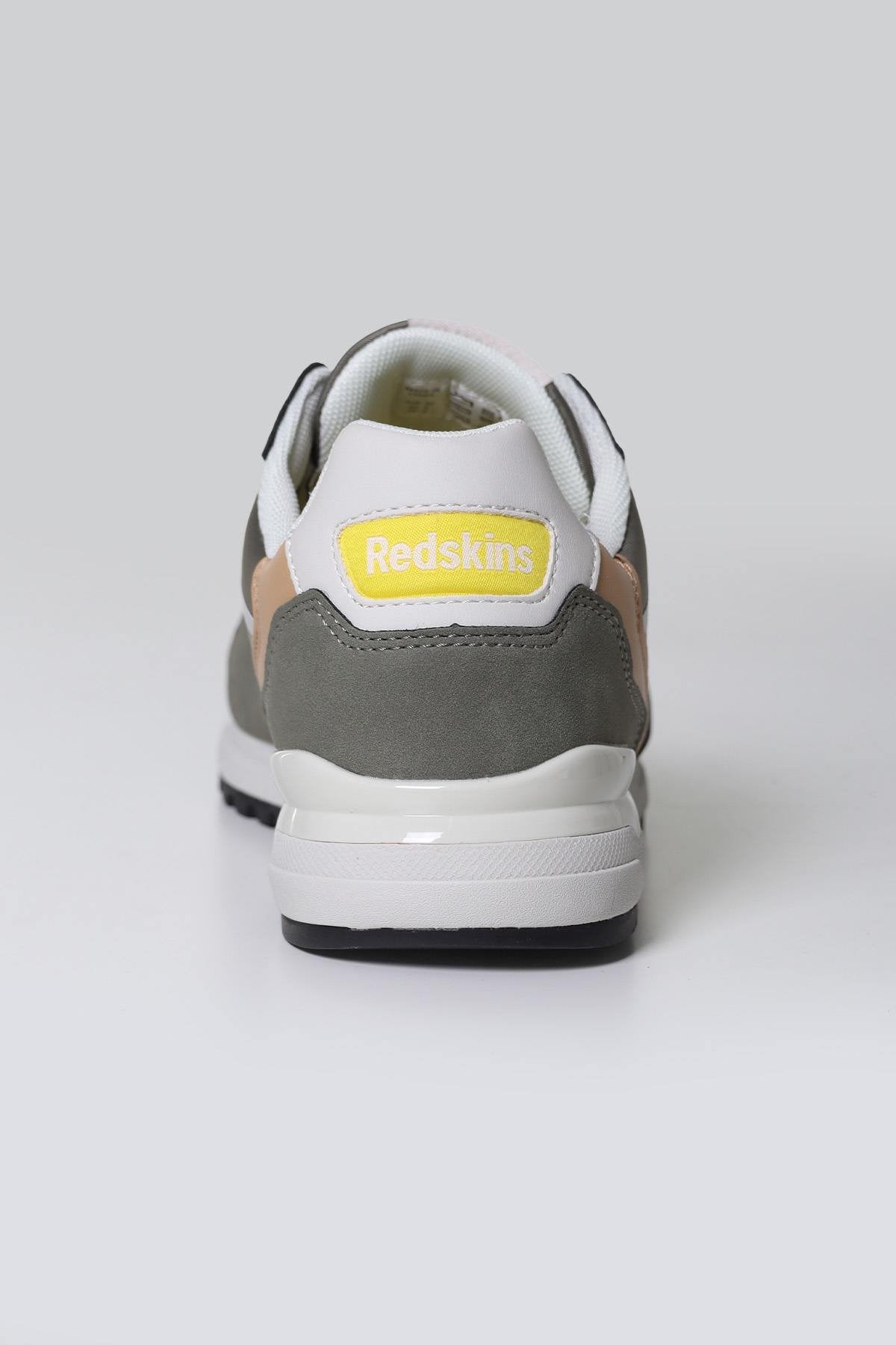 Khaki white beige leather sneakers - Image n°5