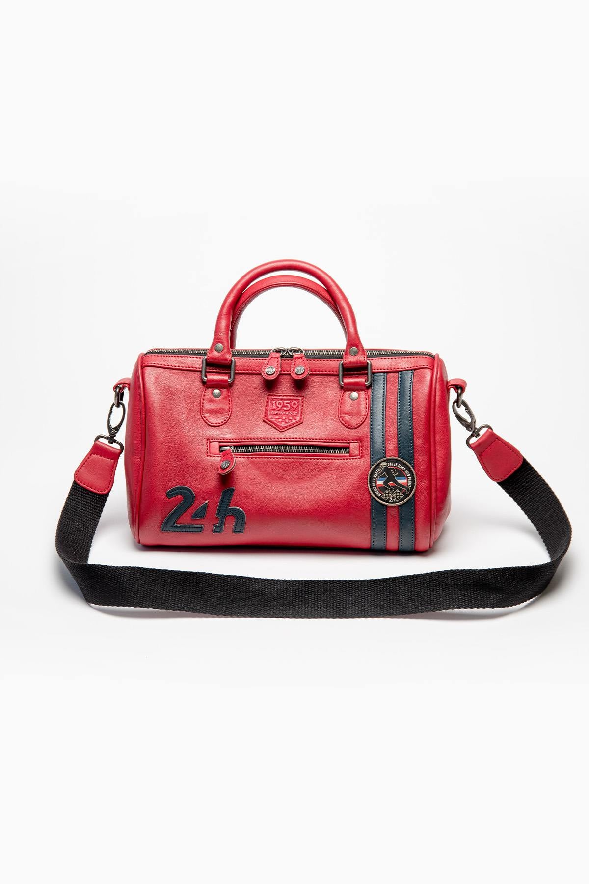 Red racing leather handbag - Image n°1