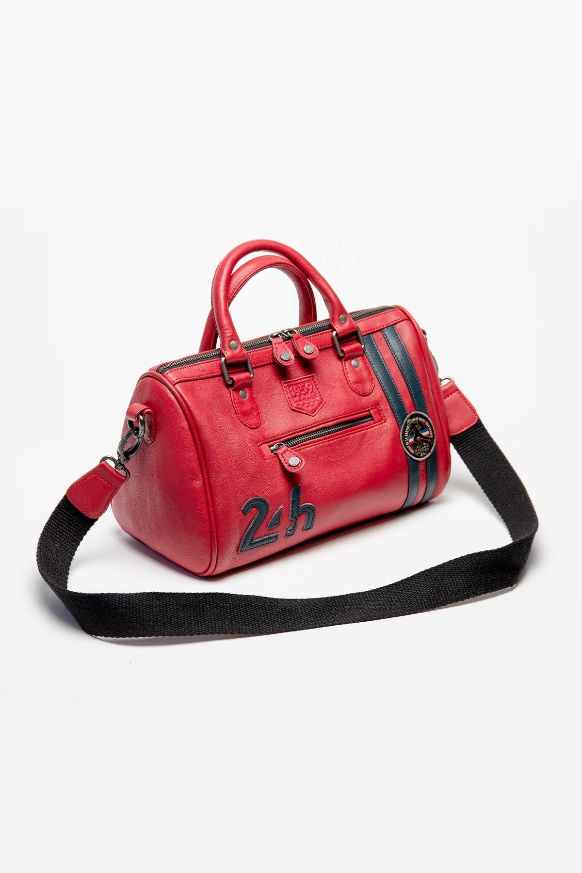 Red racing leather handbag - Image n°4