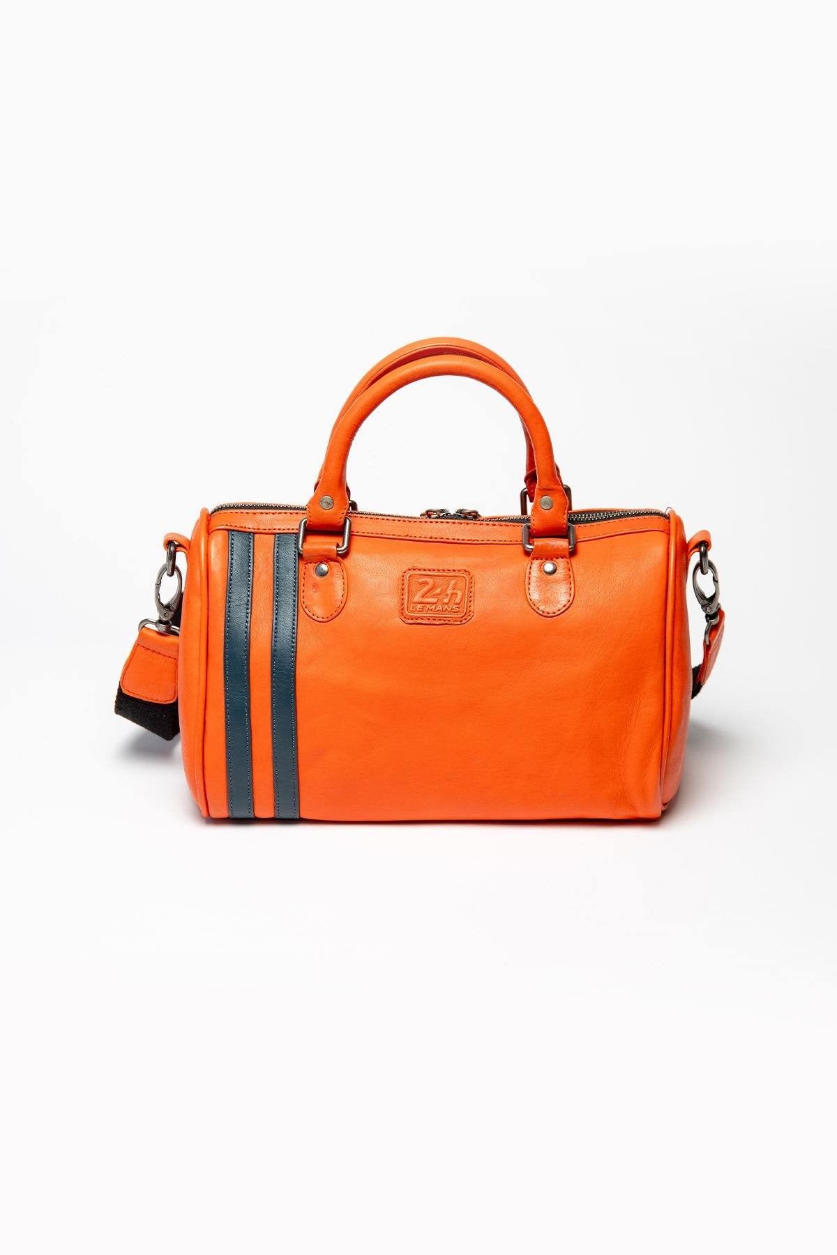 Orange racing leather handbag - Image n°3