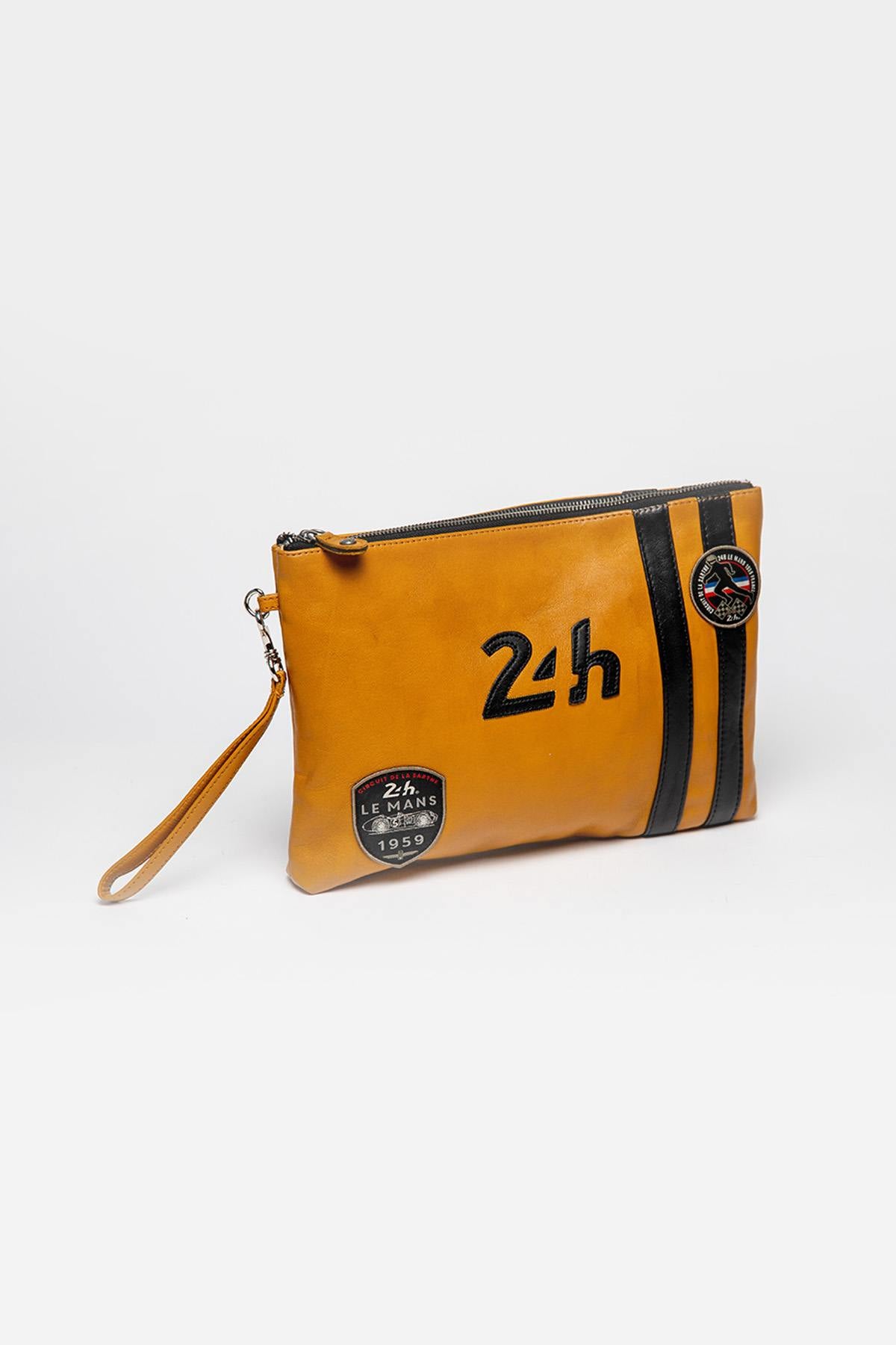 Yellow racing leather pouch - Image n°3