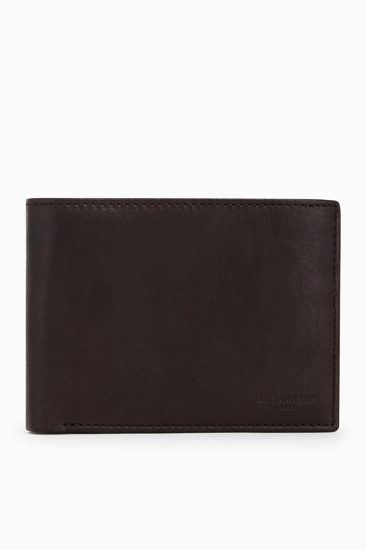 Brown oiled leather wallet - Image n°1