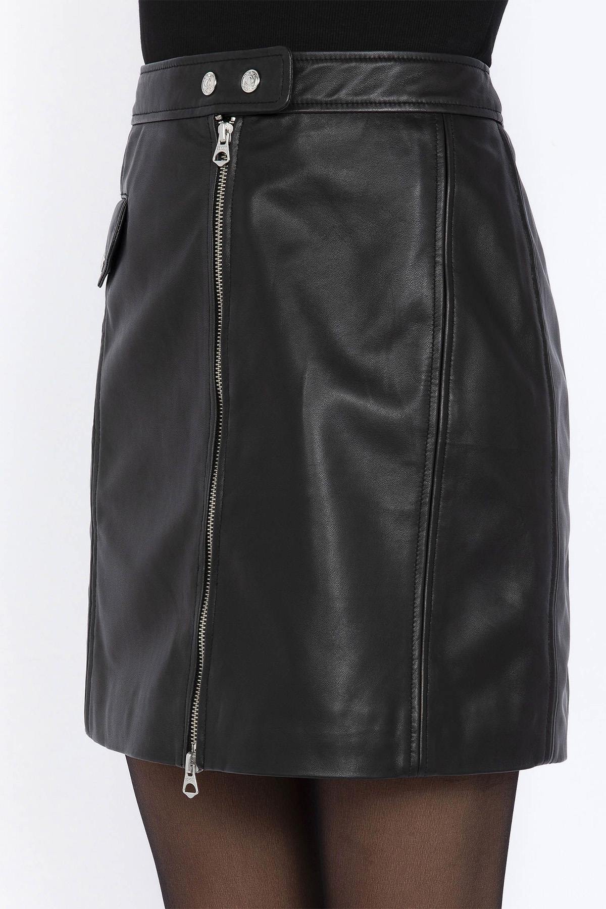 Perfecto-inspired leather skirt - Image n°5