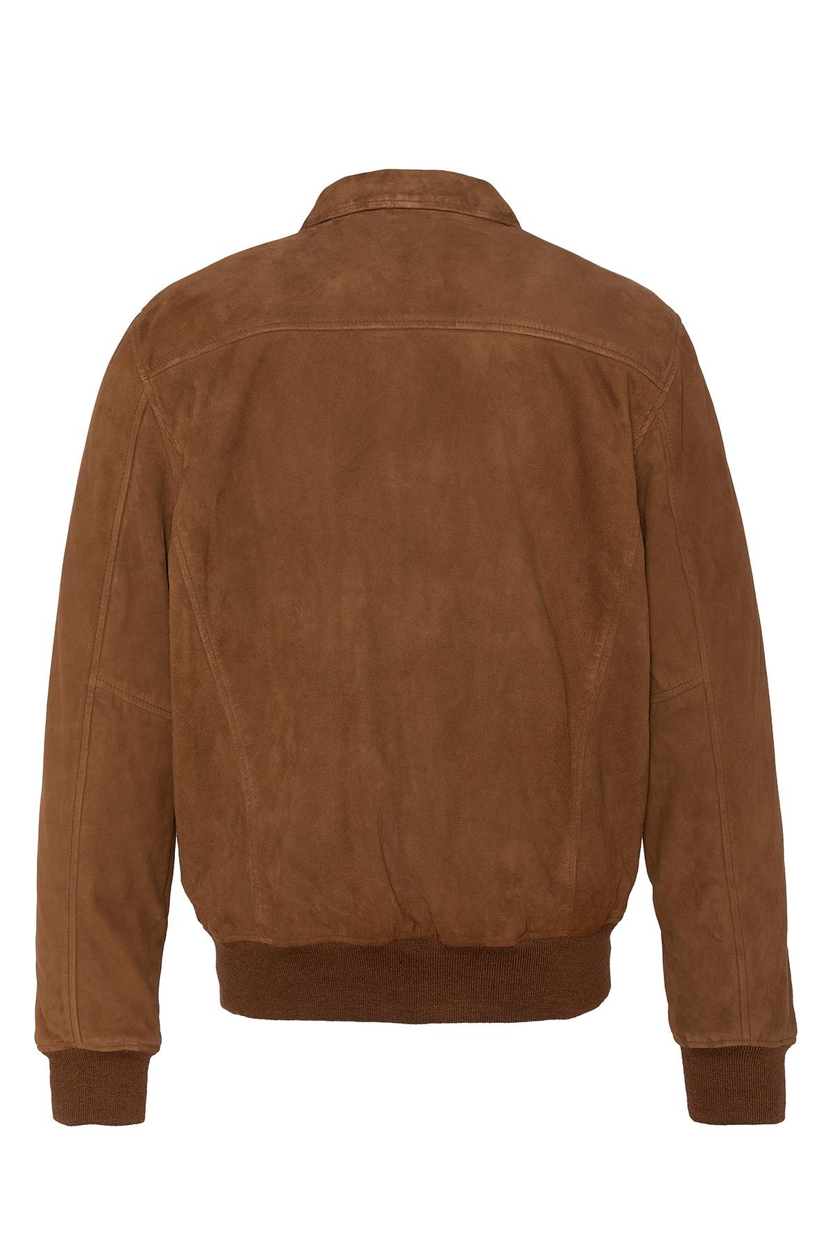 Rust-colored suede leather jacket - Image n°9