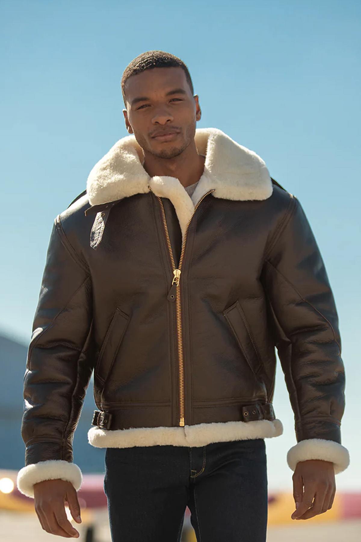 B-3 bomber jacket in shearling - Image n°1