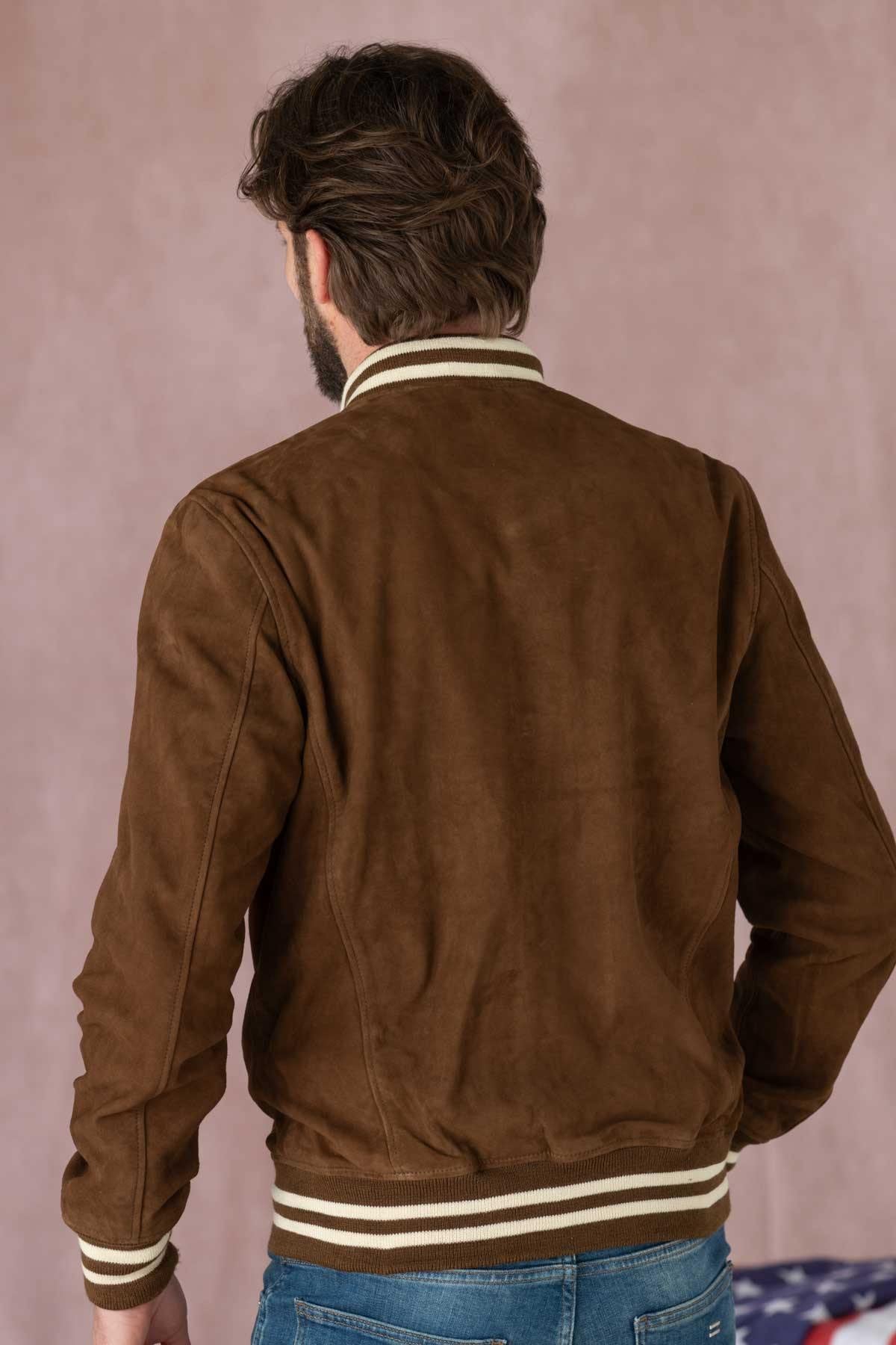 Light brown suede leather teddy - Image n°5