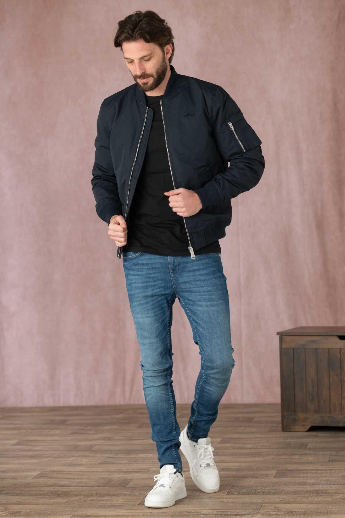 Navy blue nylon bombers - Image n°2