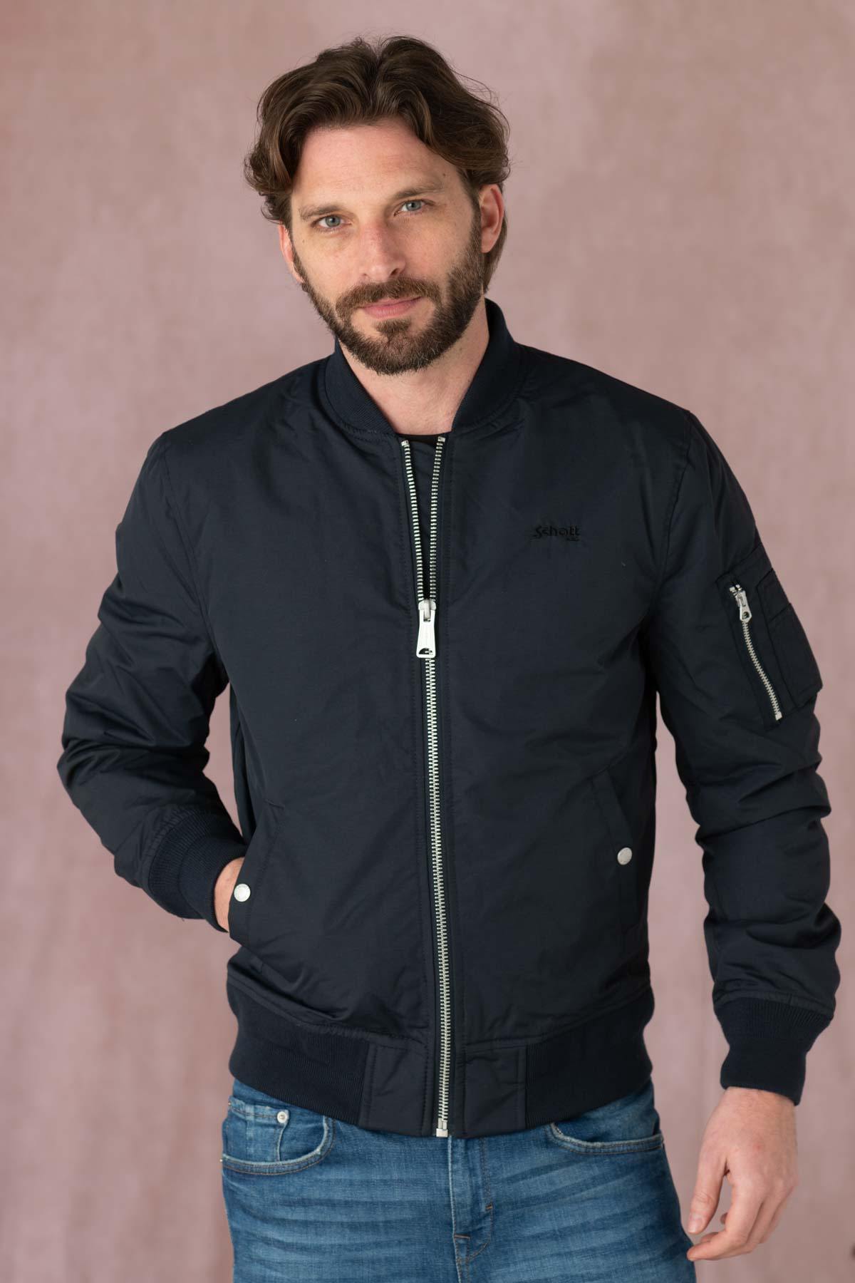 Navy blue nylon bombers - Image n°1