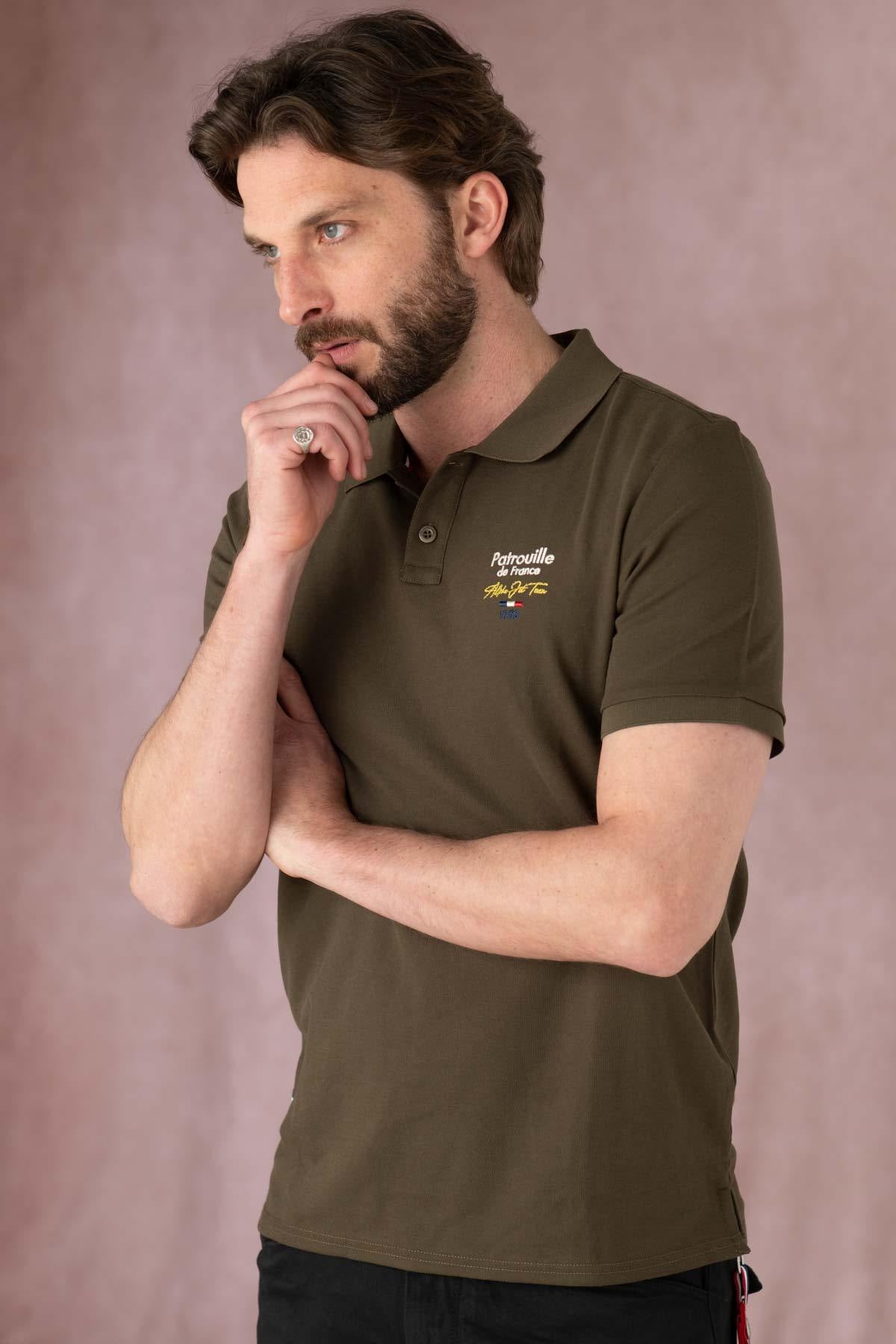 Patrouille de France khaki polo shirt - Image n°1