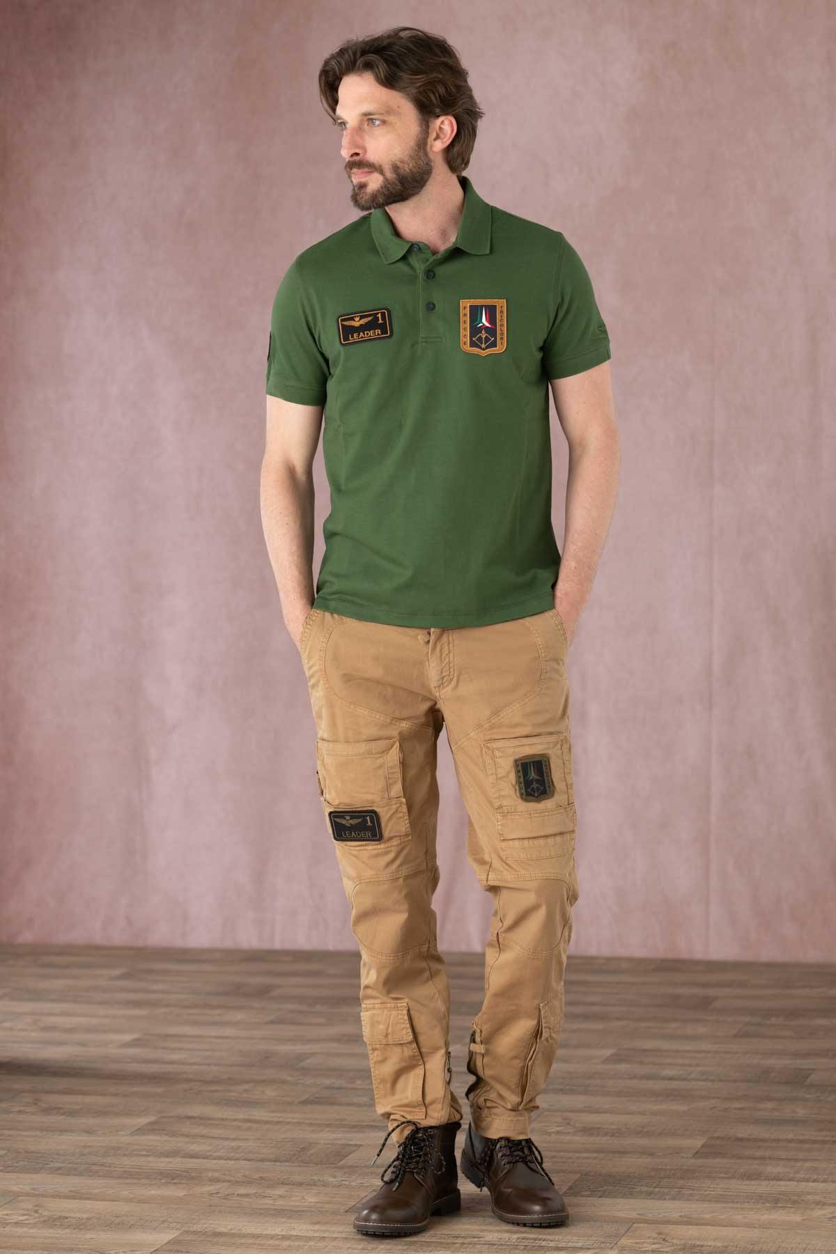 Green aviator polo shirt for men - Image n°5