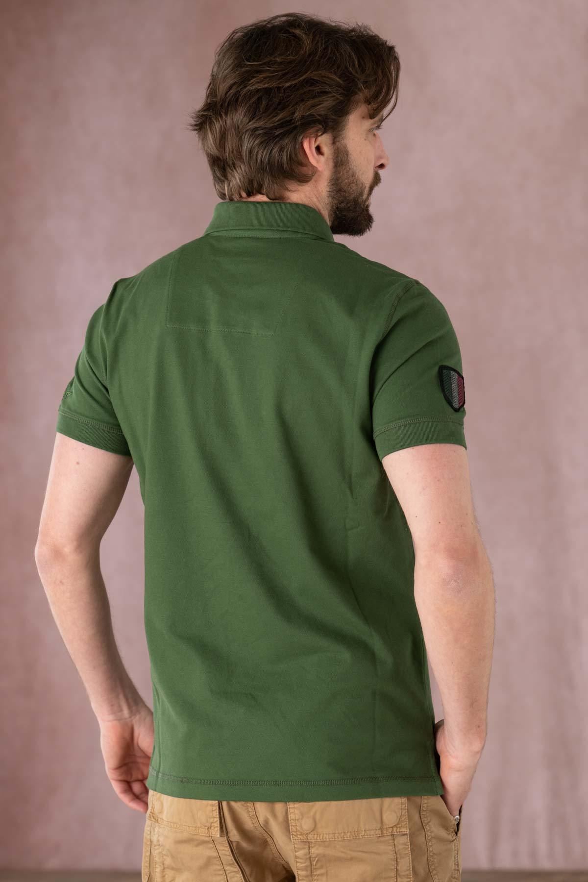 Green aviator polo shirt for men - Image n°4