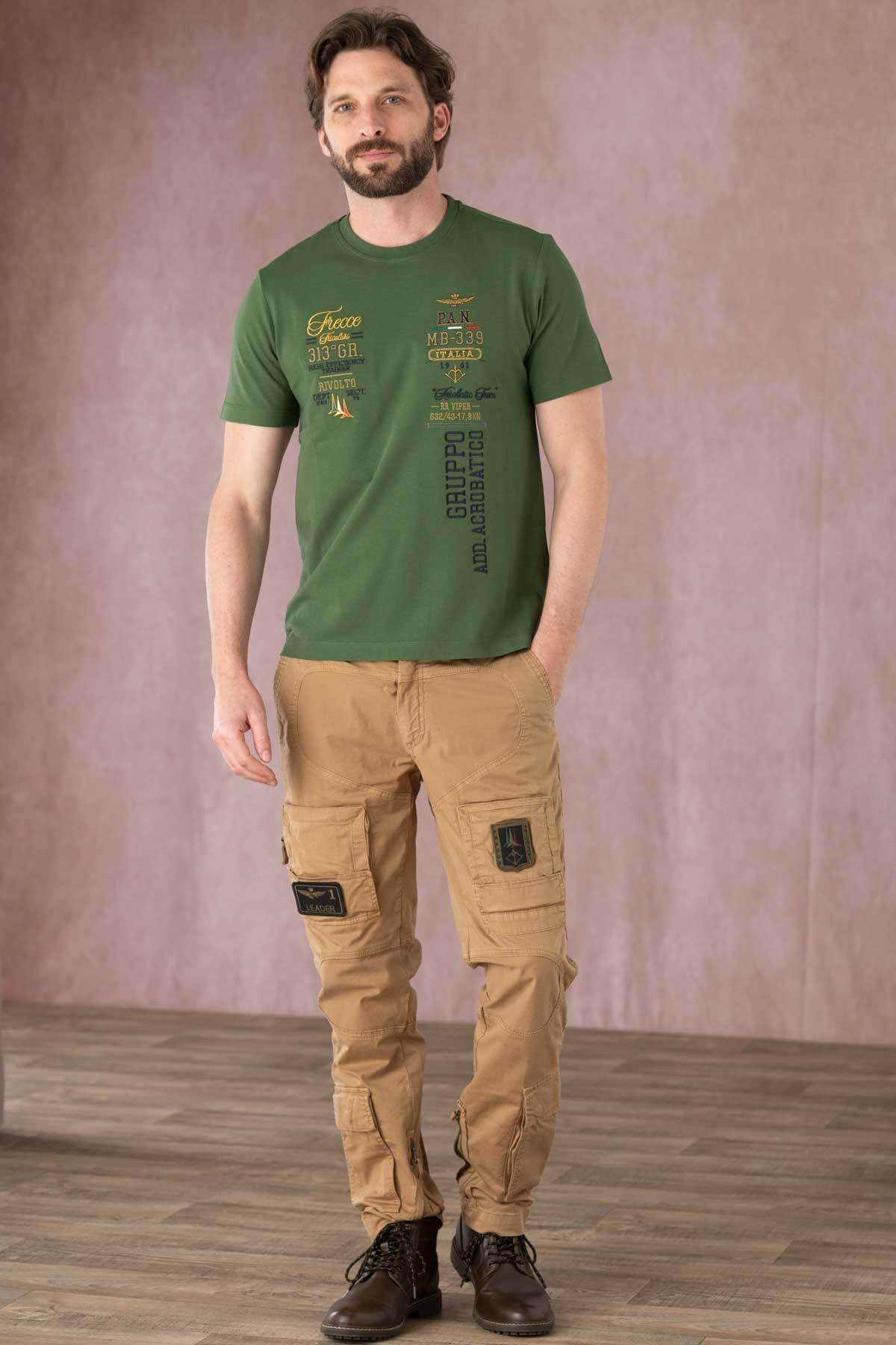 Aviator green t-shirt for men - Image n°3