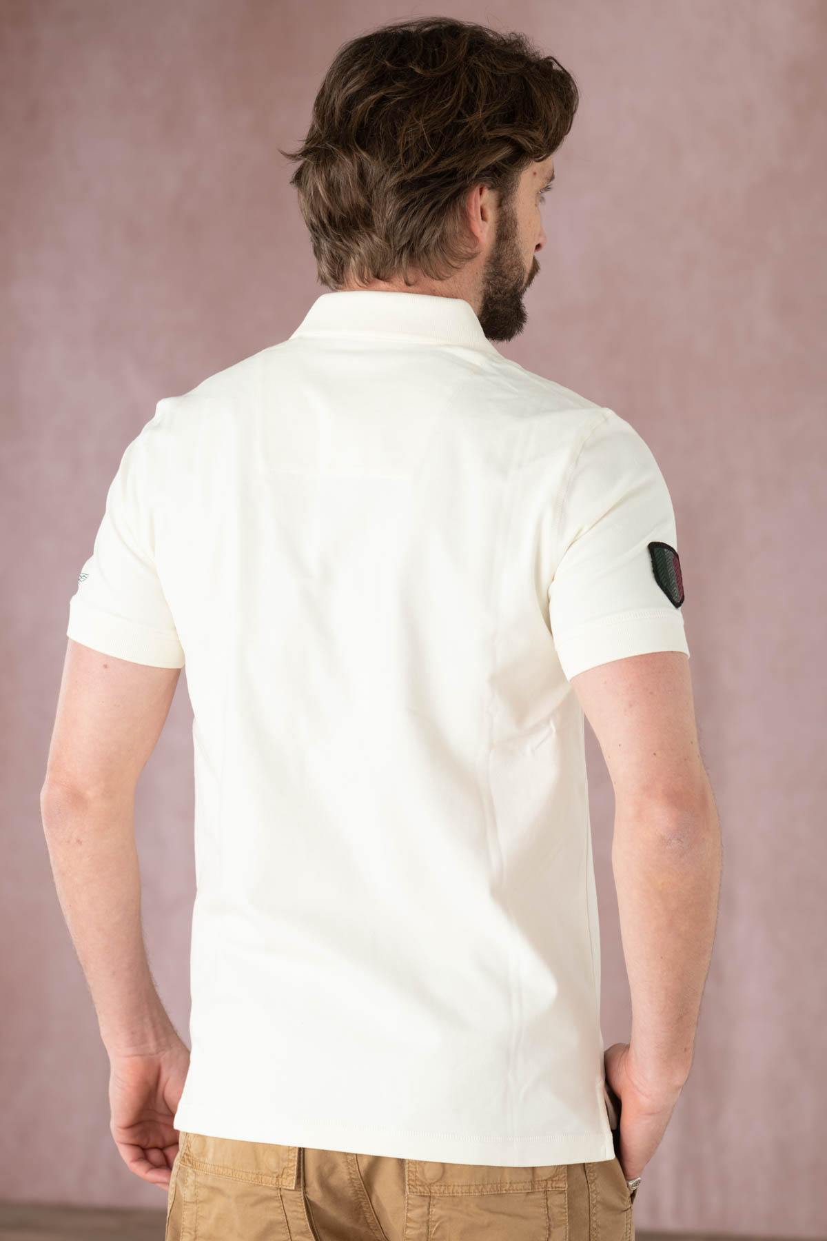 Off-white cotton aviator polo shirt - Image n°3