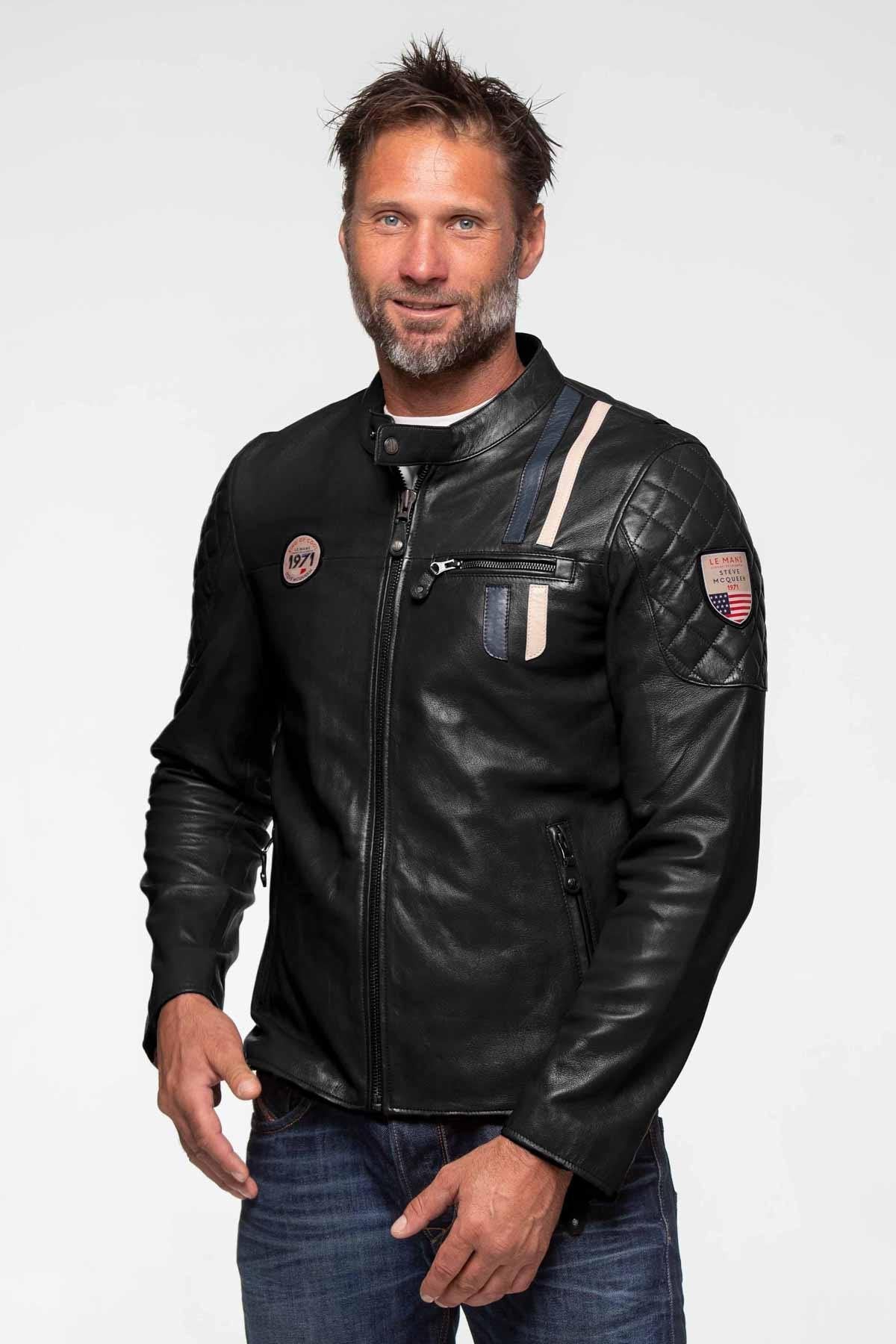 Black racing leather jacket - Image n°4