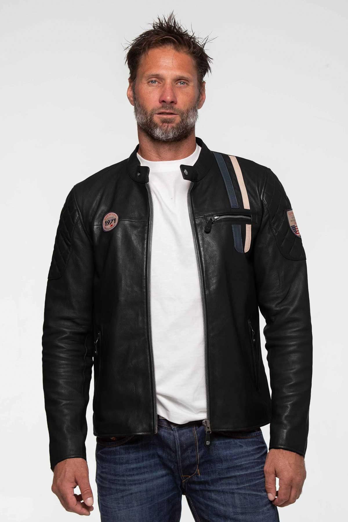 Black racing leather jacket - Image n°3