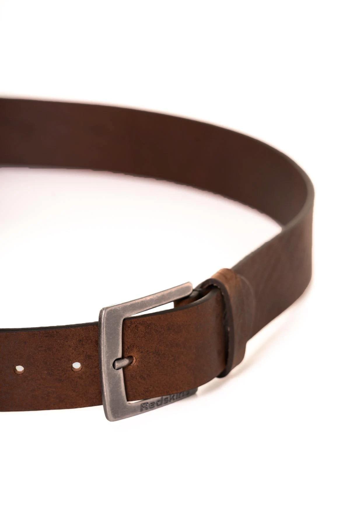 Light brown genuine leather belt - Image n°2