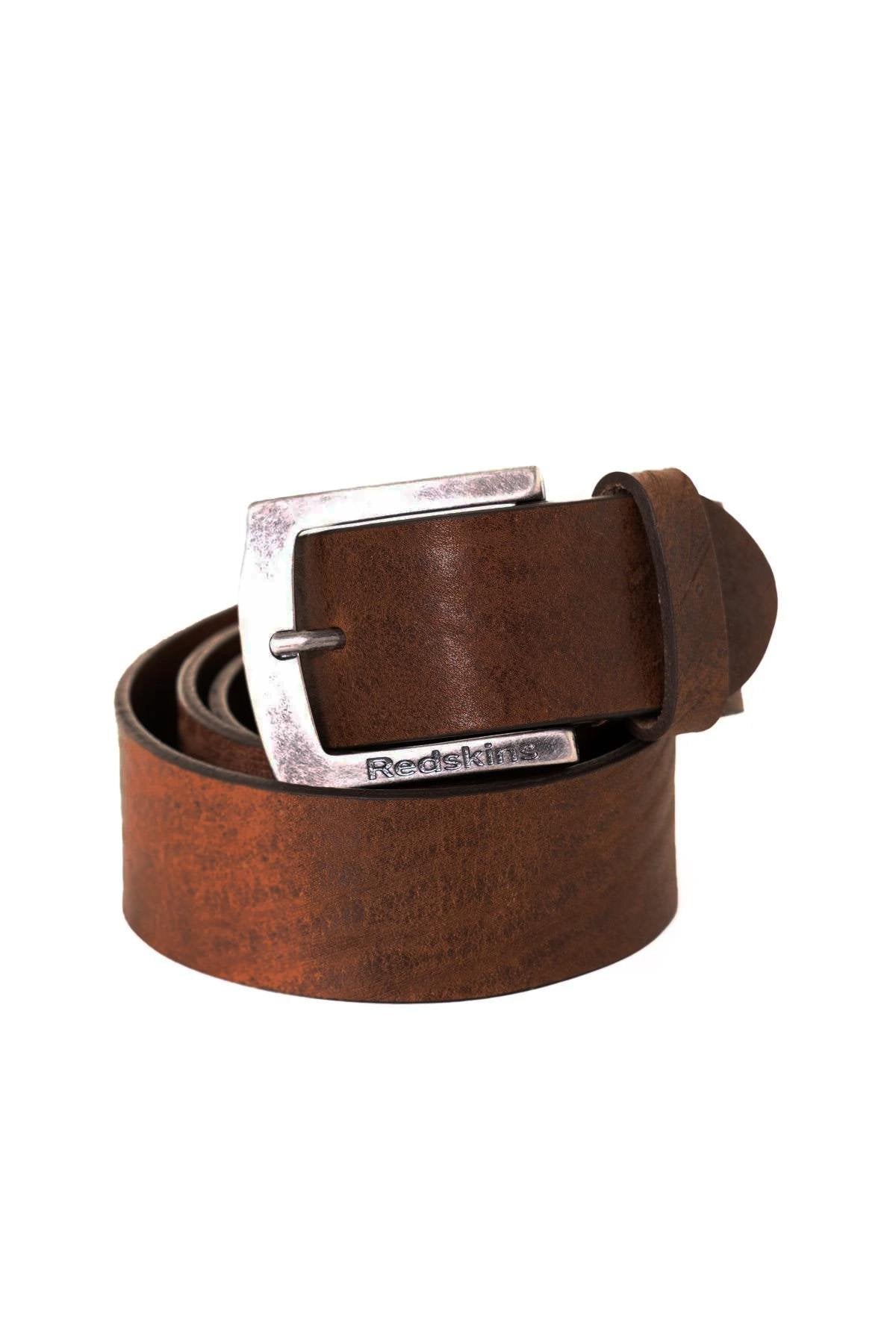 Light brown genuine leather belt - Image n°1