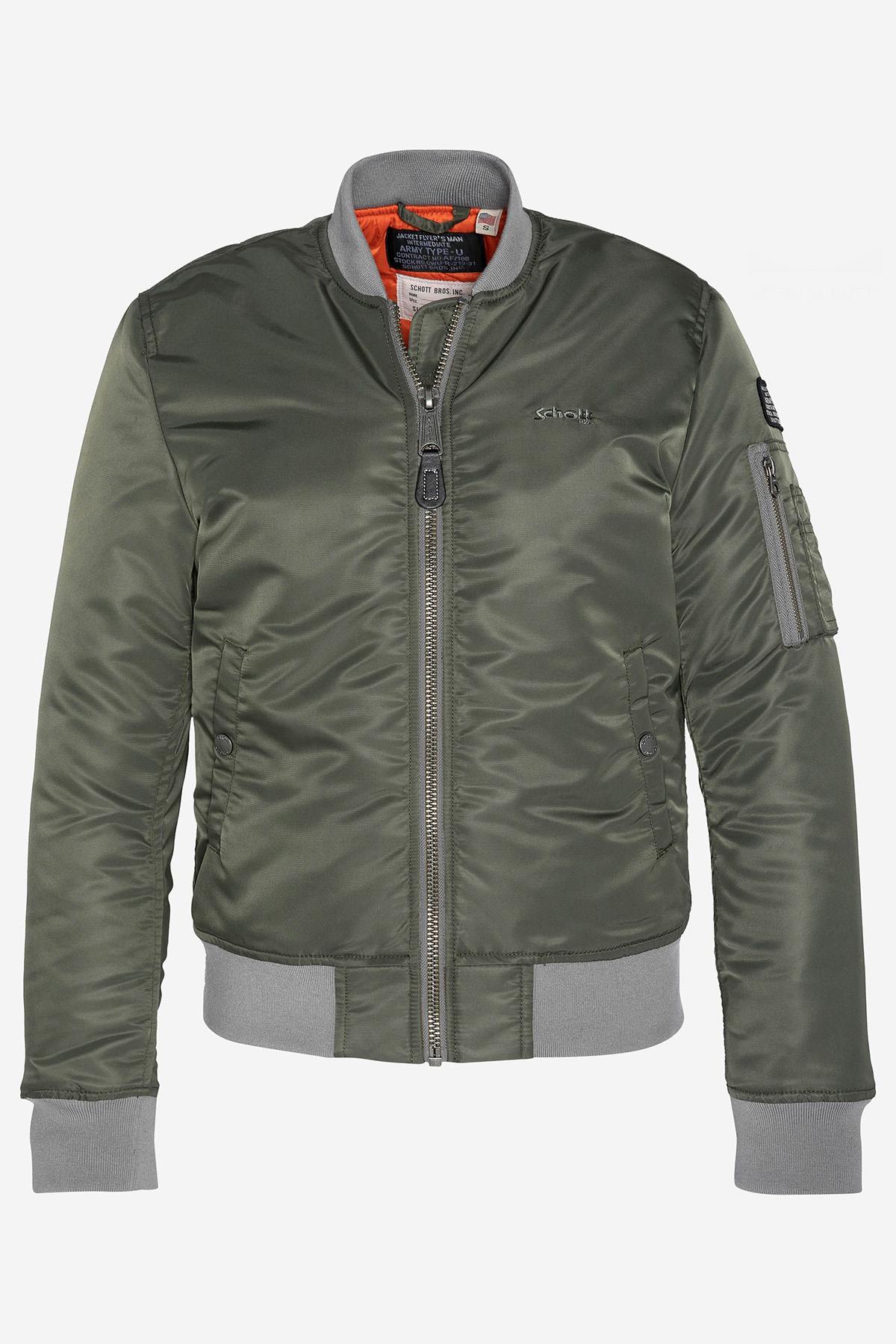 Light khaki recycled nylon bomber jacket for women - Image n°5