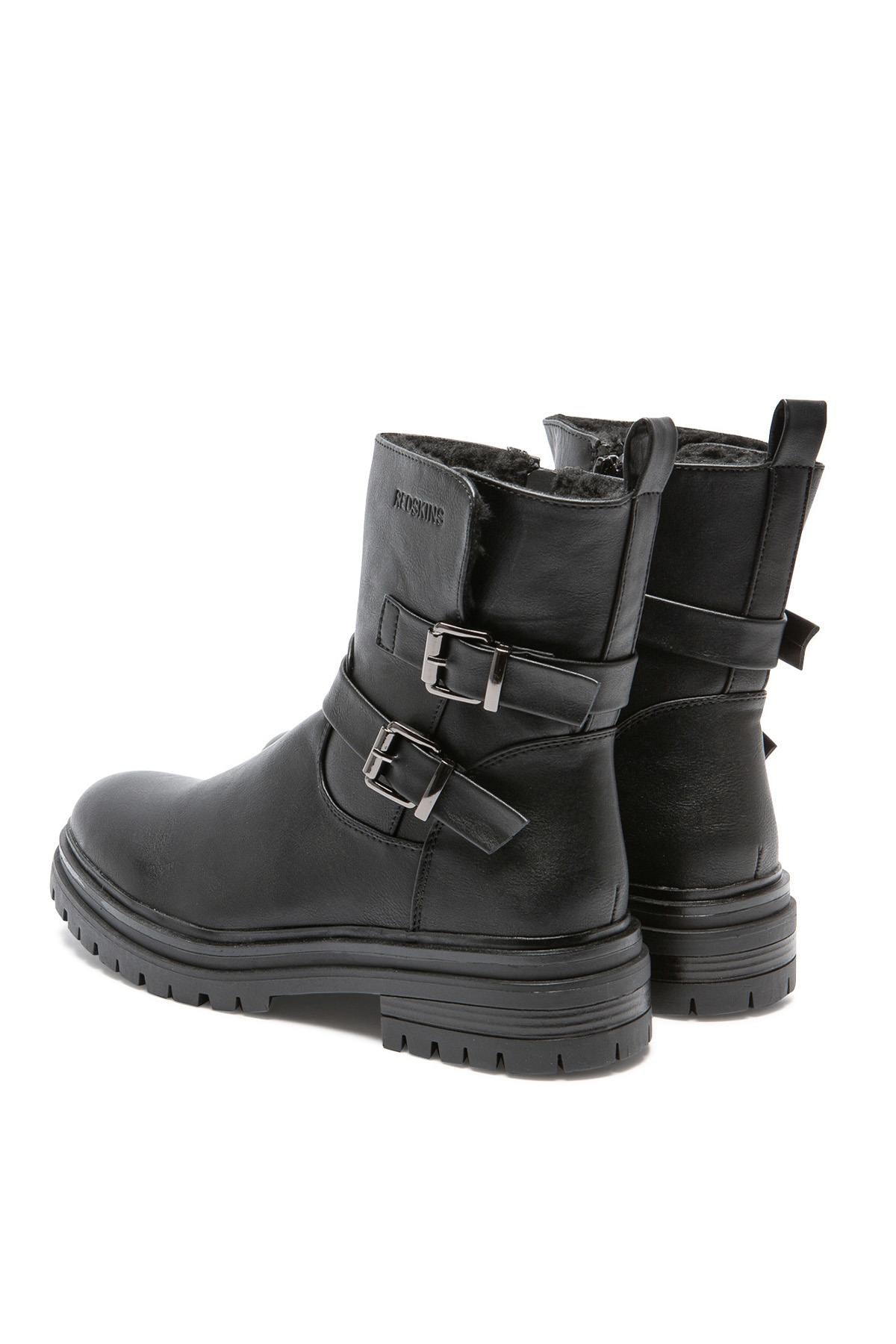 Black synthetic material boots for women - Image n°2