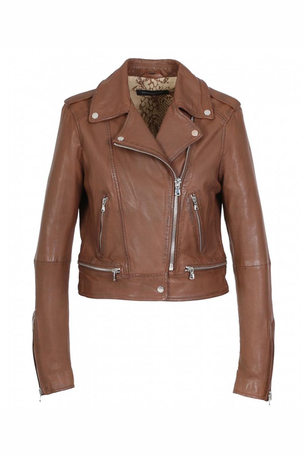 Washed leather perfecto for women - Image n°9