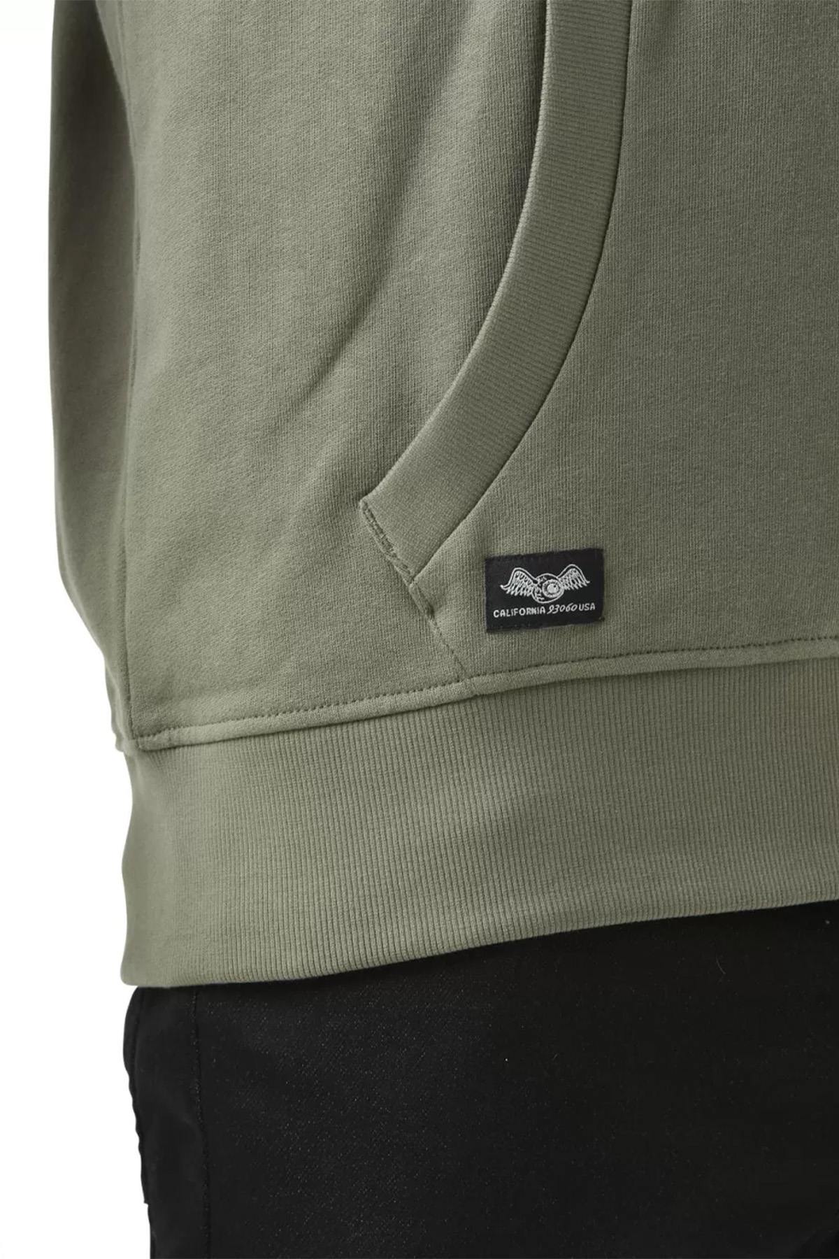 Khaki zipped hoodie - Image n°5