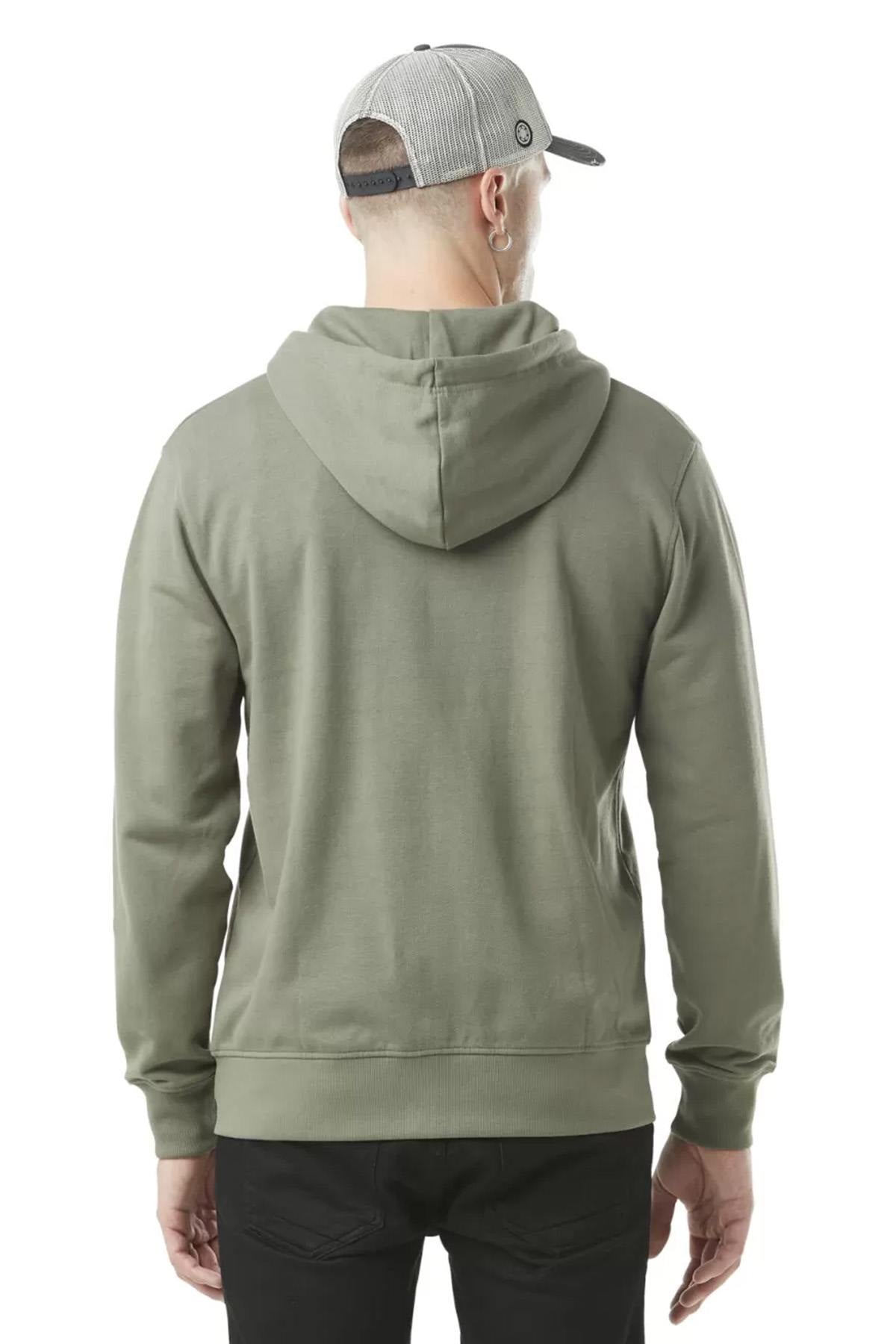 Khaki zipped hoodie - Image n°4