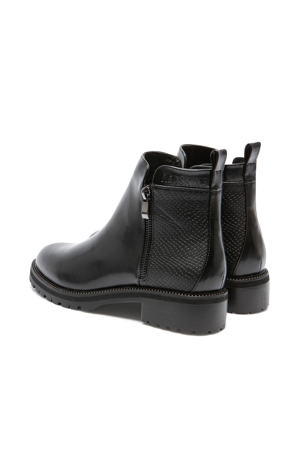 Black boots for women in synthetic material - Image n°2