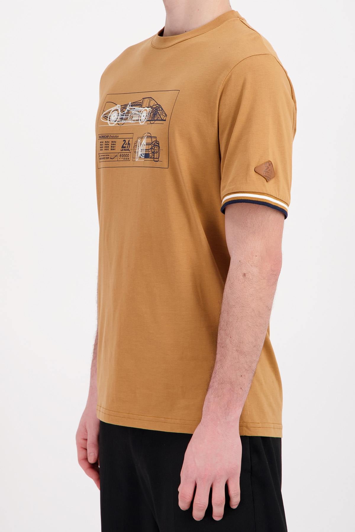 Camel t-shirt with racing pattern - Image n°2