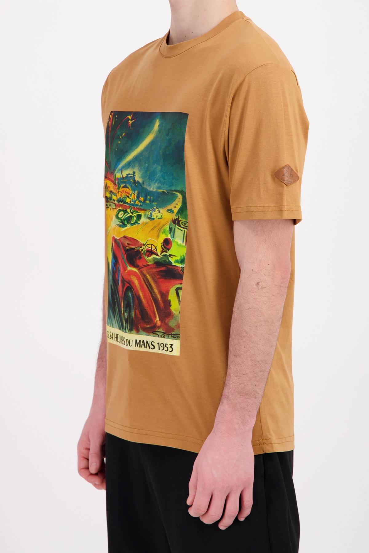 Camel T-shirt with racing paint effect pattern - Image n°2