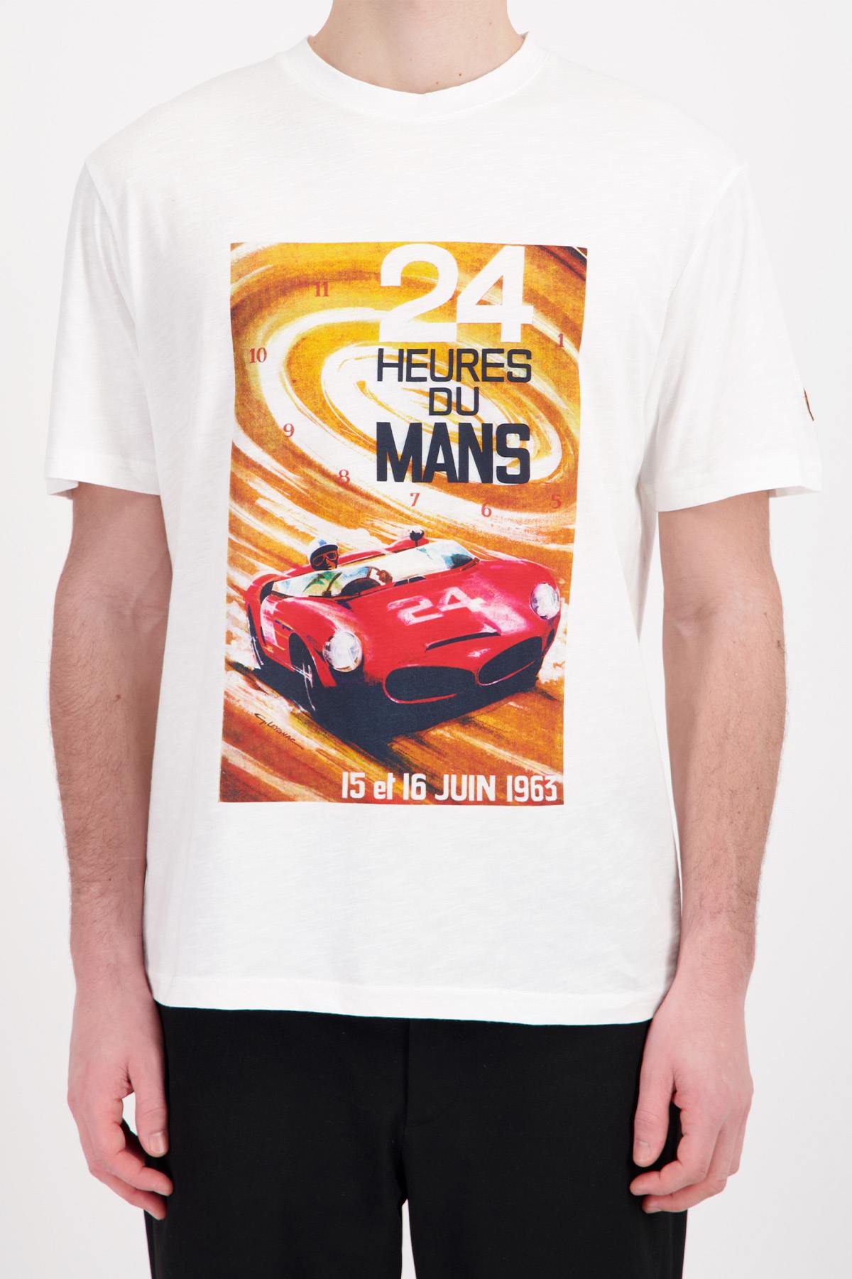 Ecru t-shirt with poster - Image n°1