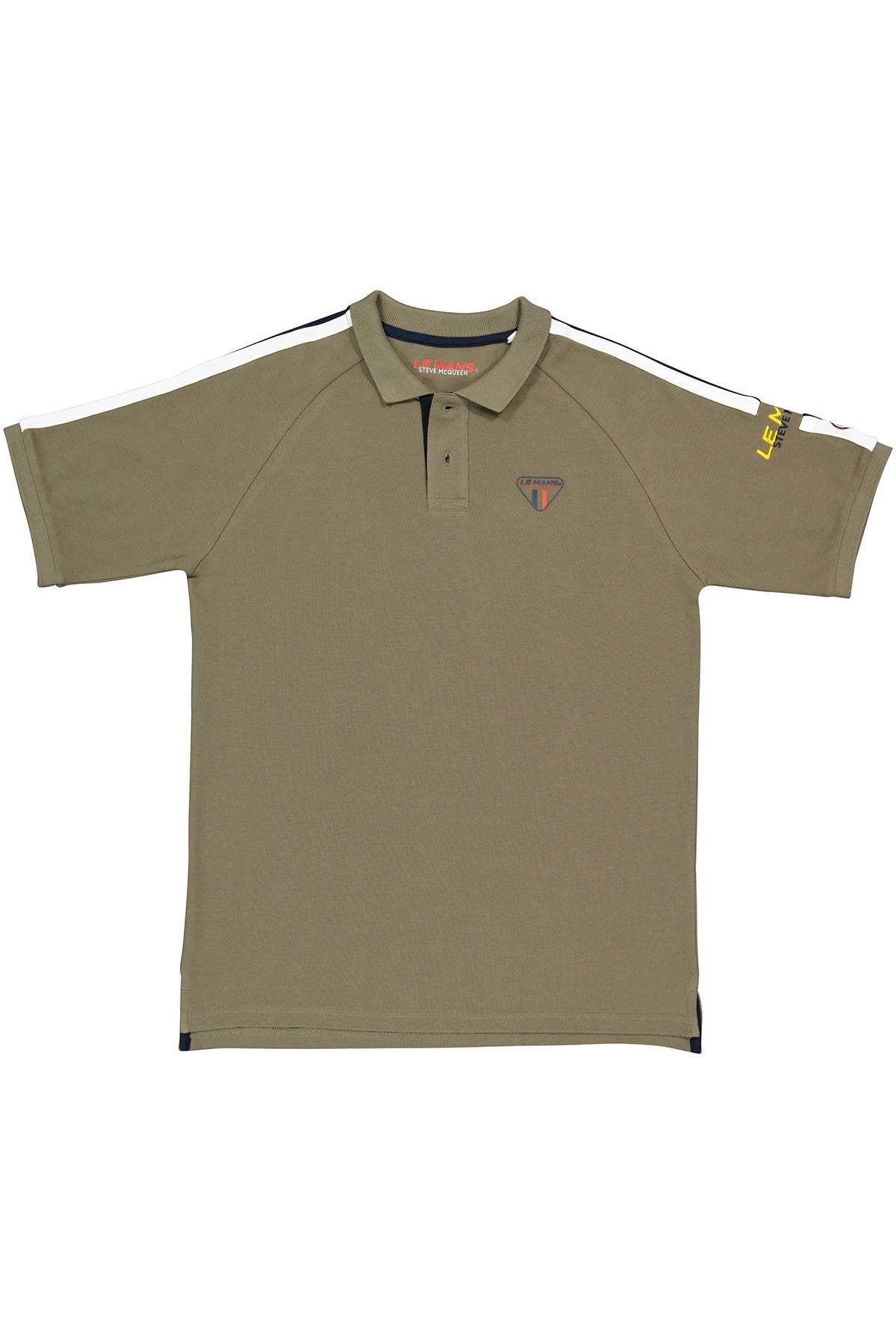 Khaki racing theme polo shirt - Image n°6