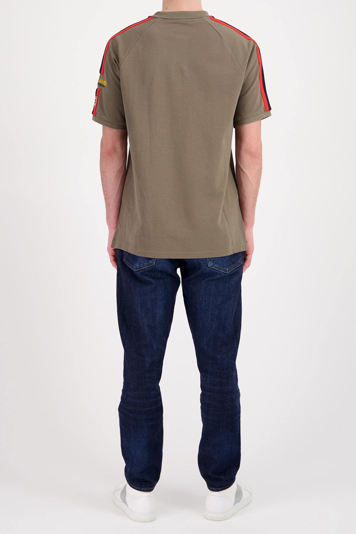 Khaki racing theme polo shirt - Image n°4