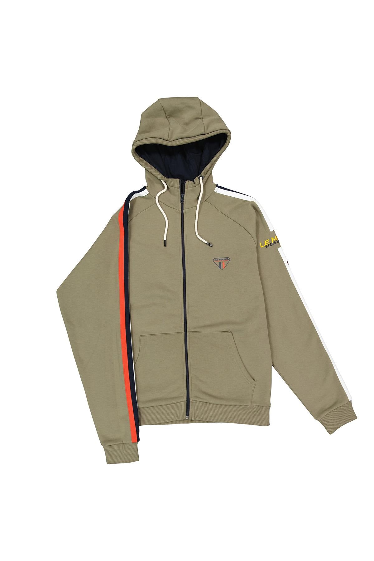 Khaki racing theme zipped hoodie - Image n°3