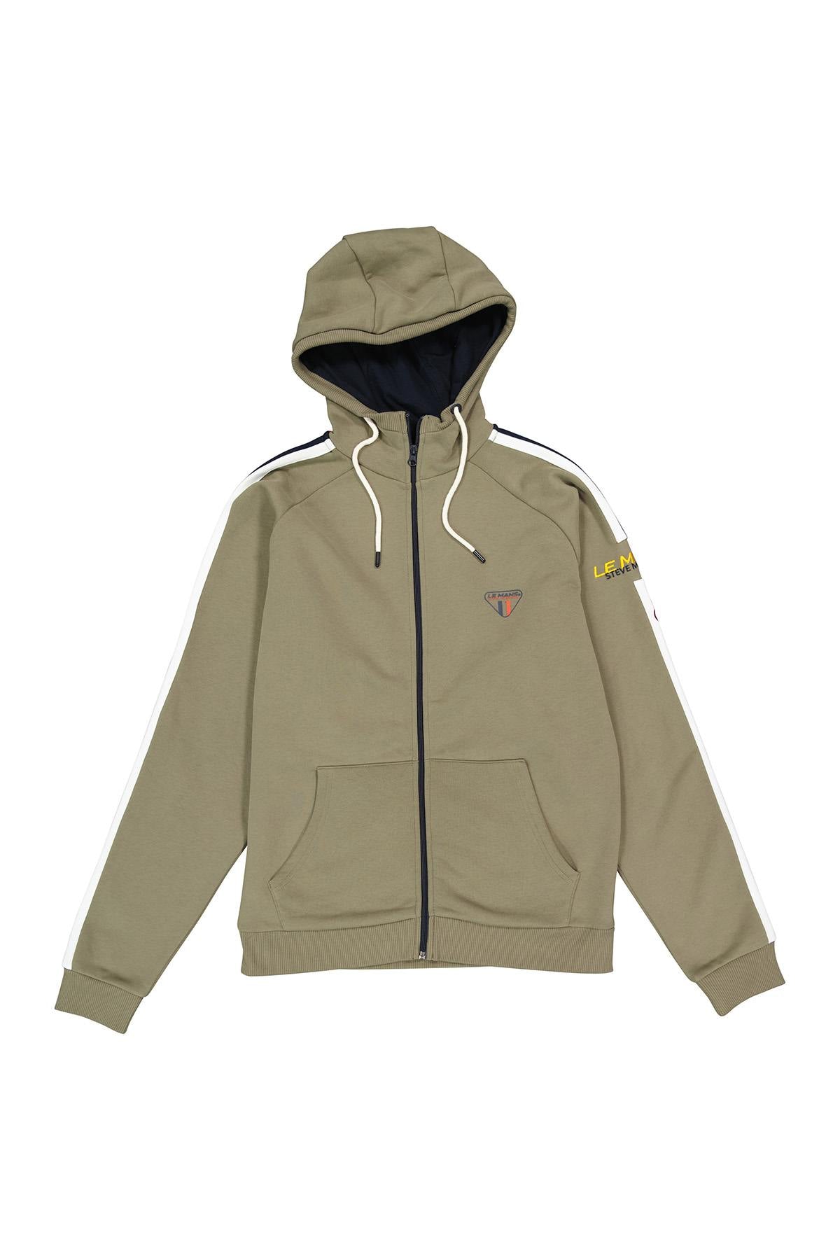 Khaki racing theme zipped hoodie - Image n°5