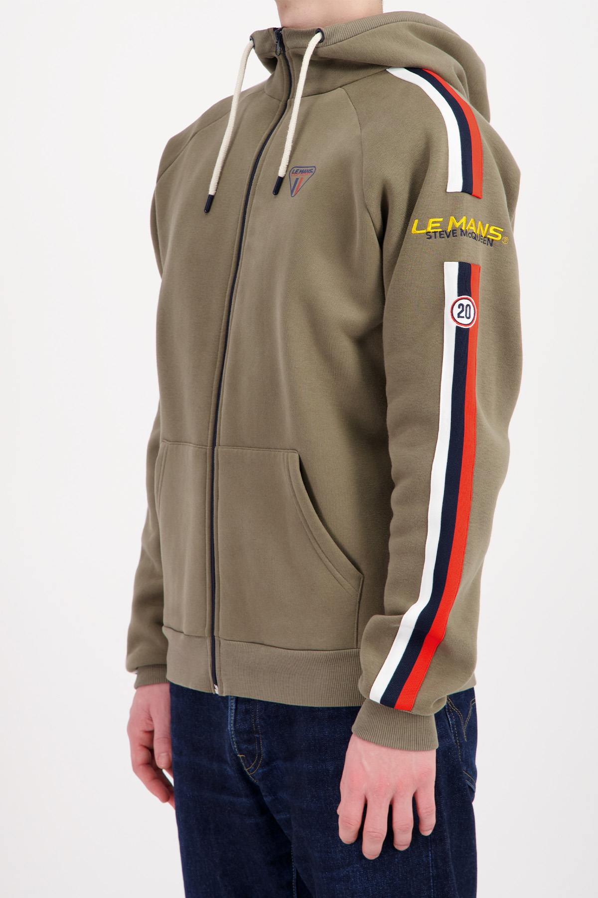 Khaki racing theme zipped hoodie - Image n°2