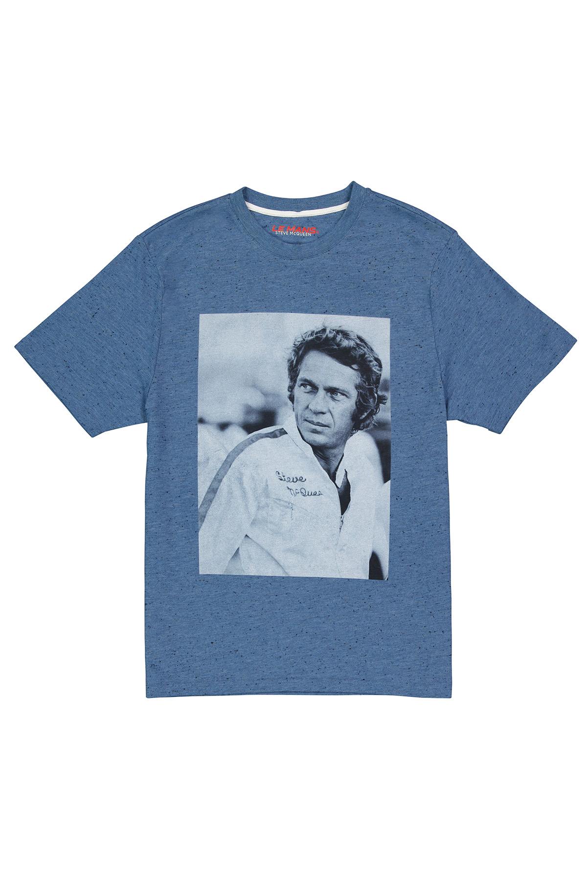 Blue t-shirt with photo of Steve McQueen - Image n°4