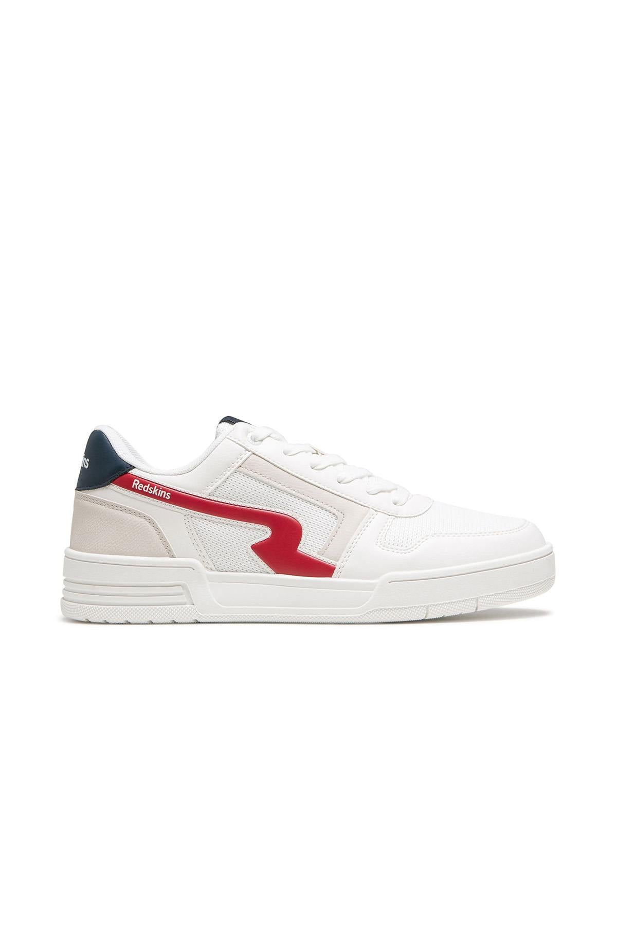 White, red and navy textile sneakers - Image n°2