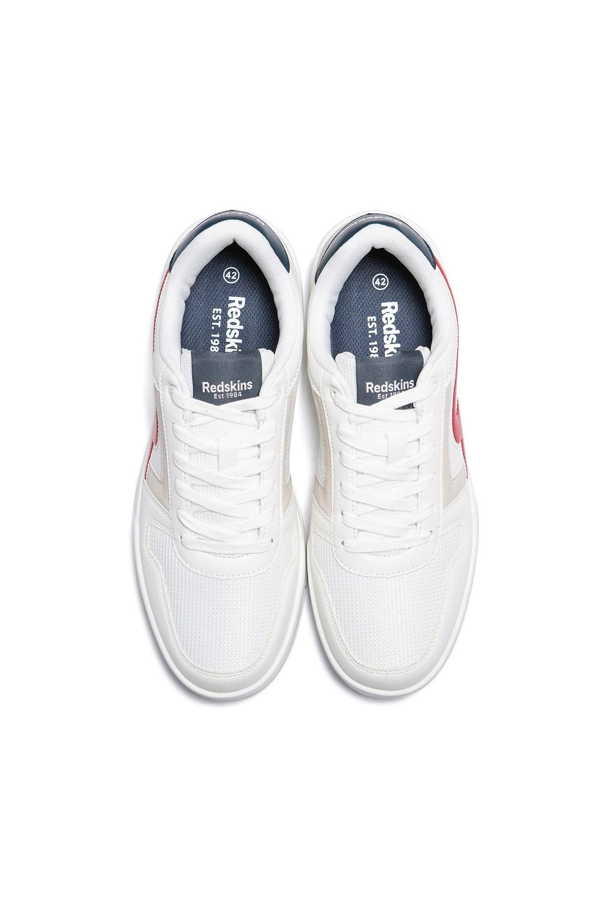 White, red and navy textile sneakers - Image n°5