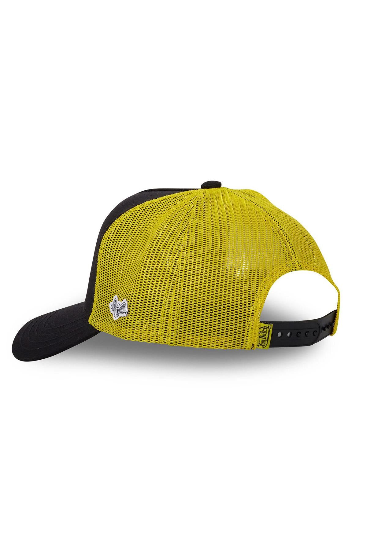 Black and yellow textile trucker cap - Image n°4