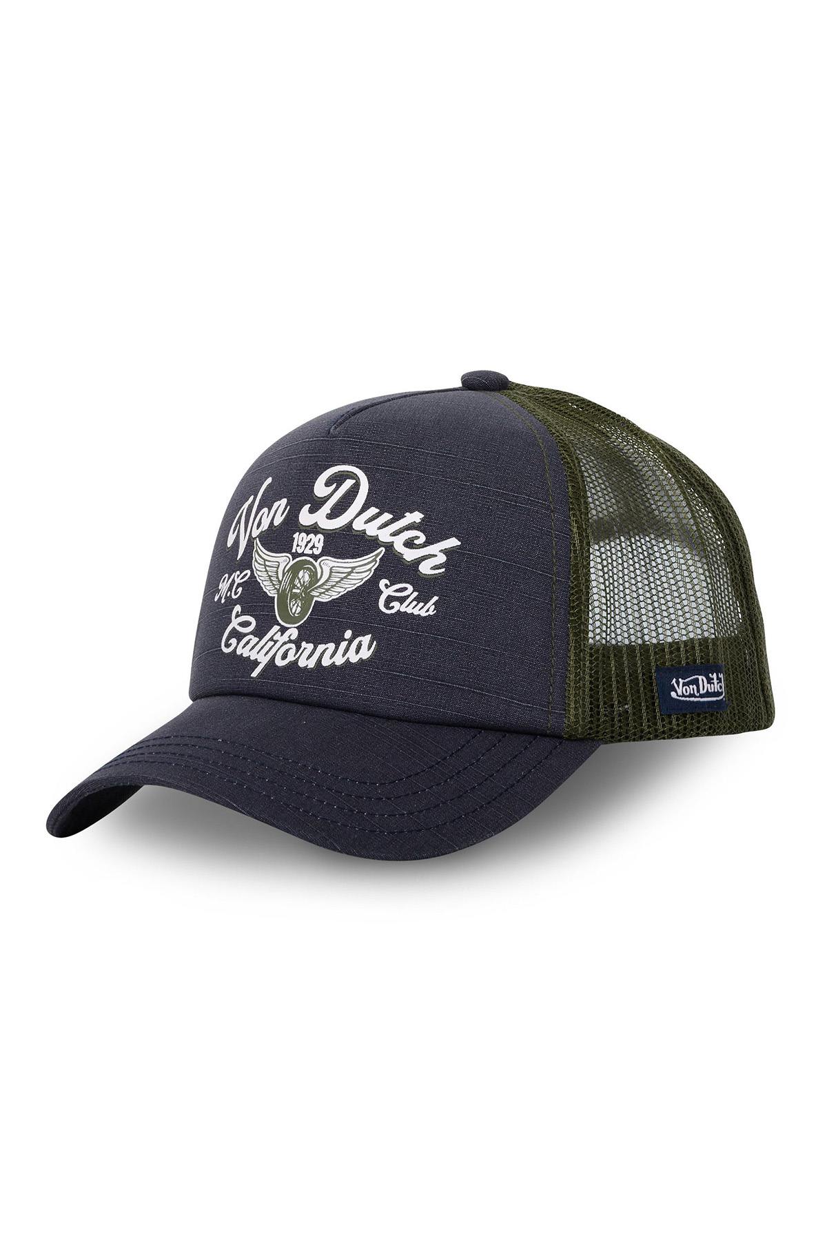 Trucker cap with black and khaki illustration - Image n°1