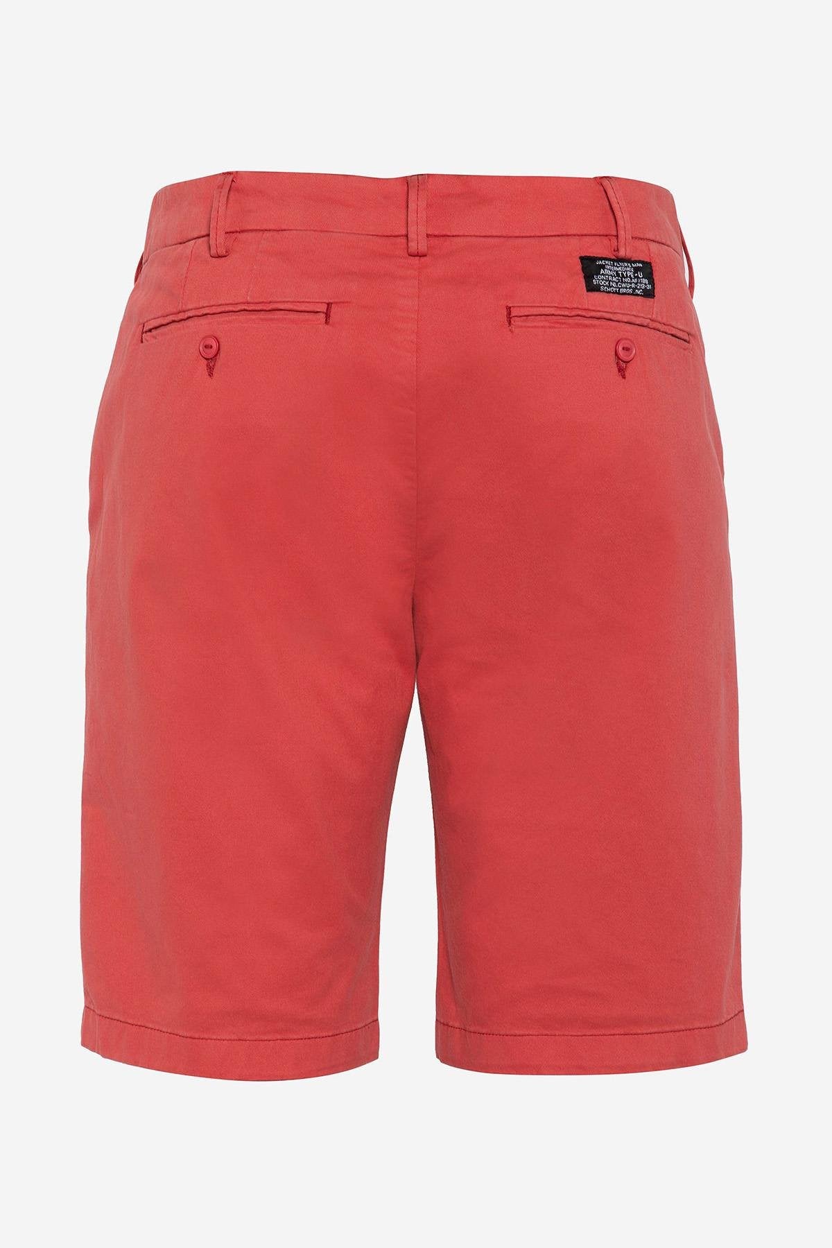 Vintage red cotton chino shorts - Image n°4