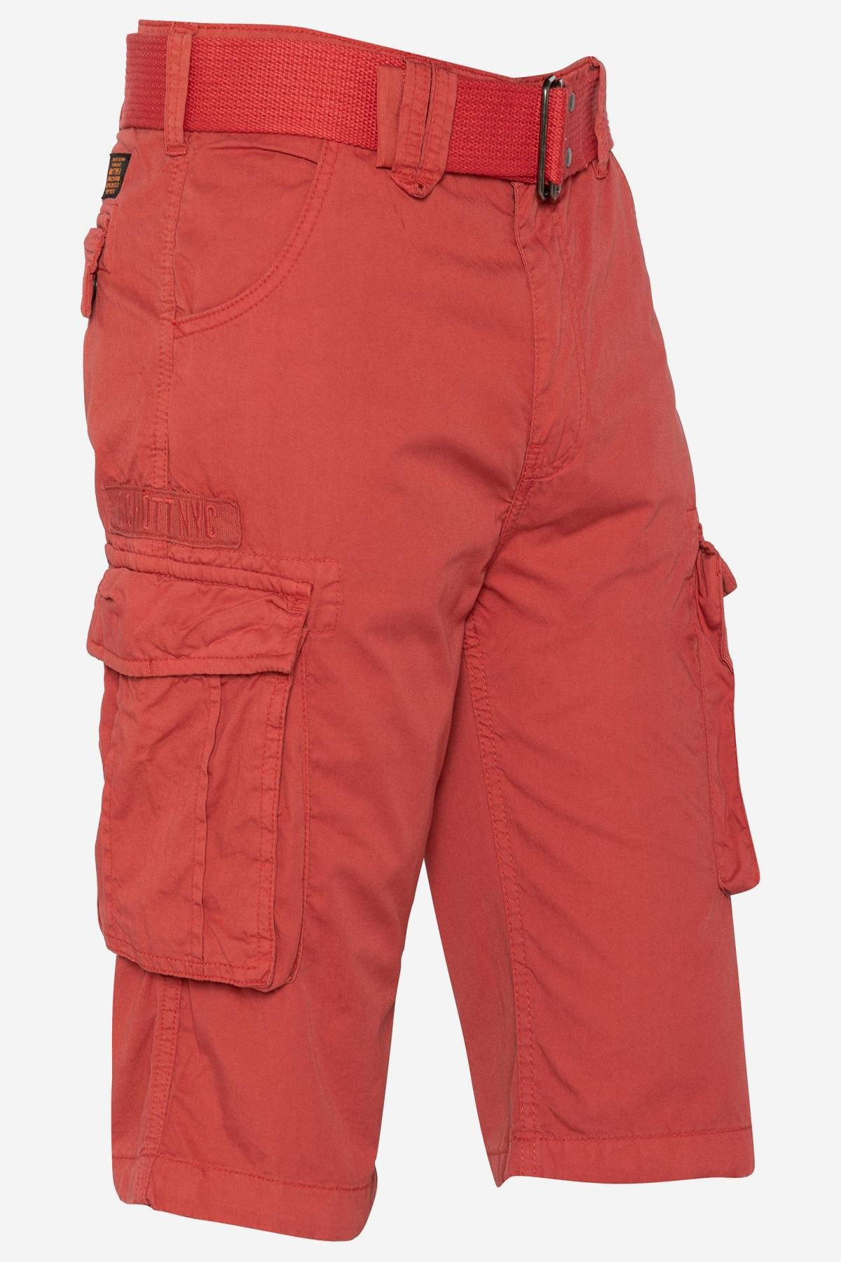 Vintage Red Cotton Cargo Shorts - Image n°3