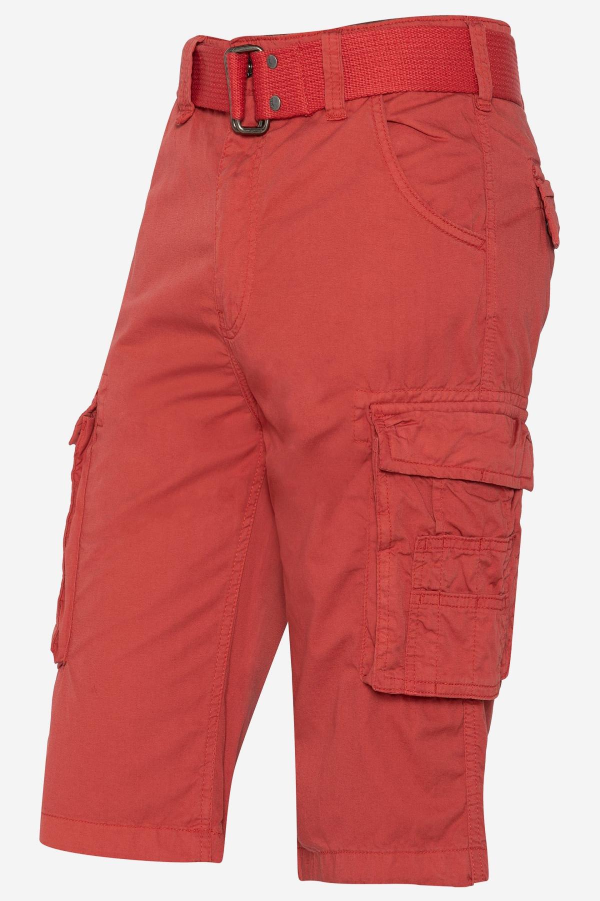 Vintage Red Cotton Cargo Shorts - Image n°4