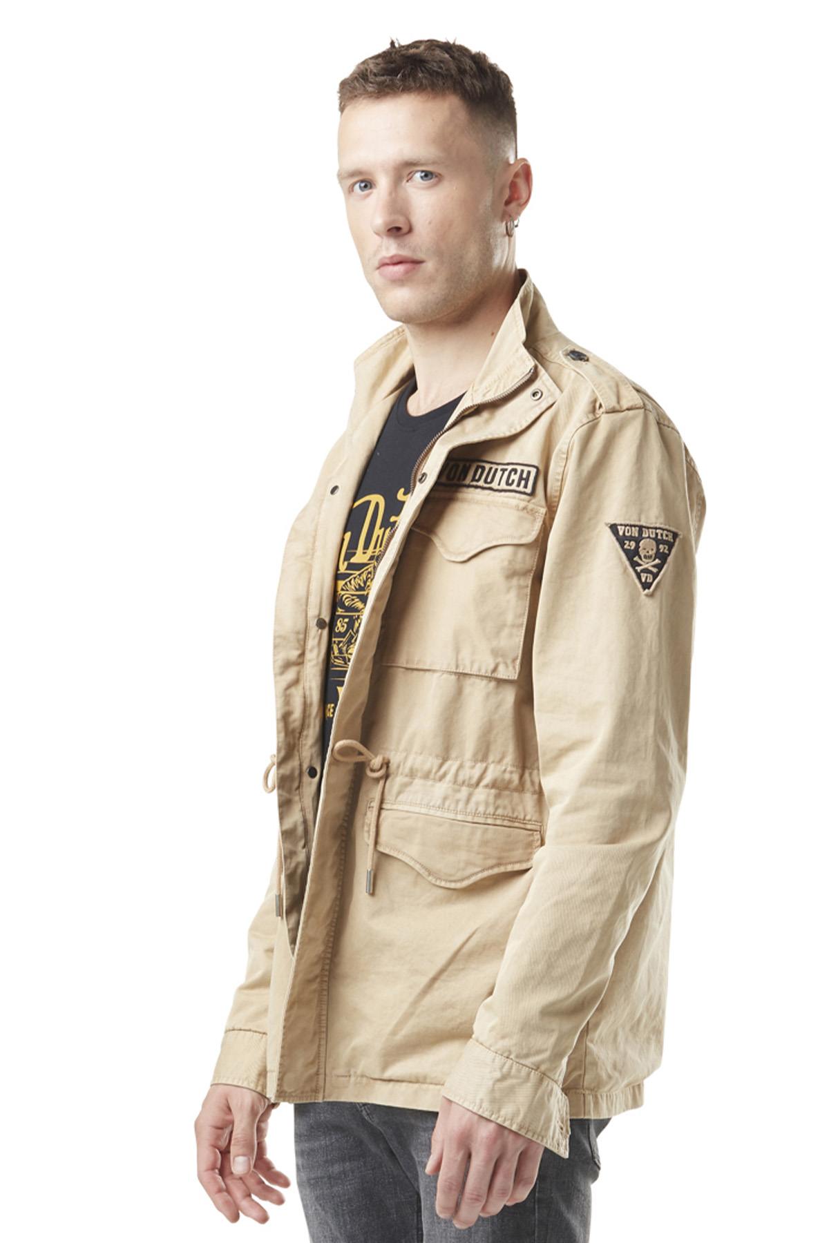 Beige cotton jacket with multiple pockets - Image n°5