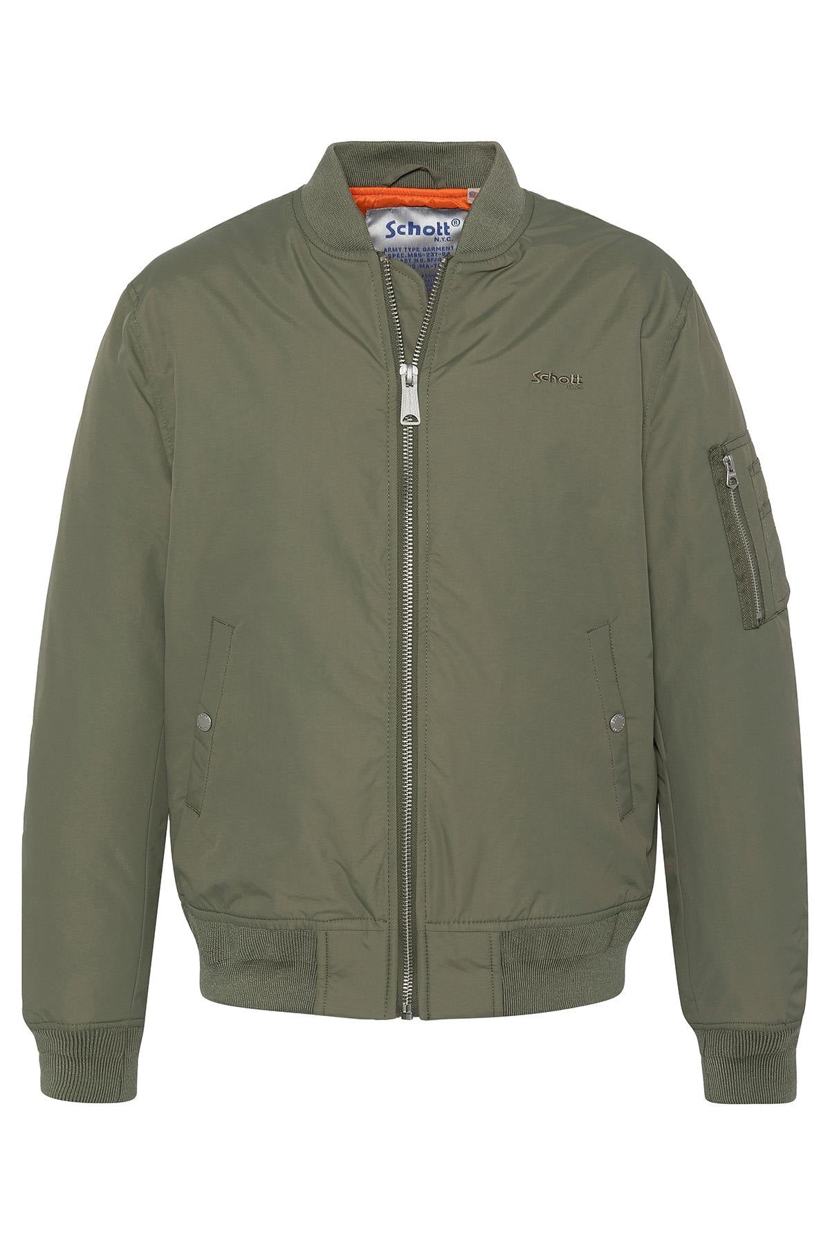 Sage khaki nylon bomber jacket - Image n°7