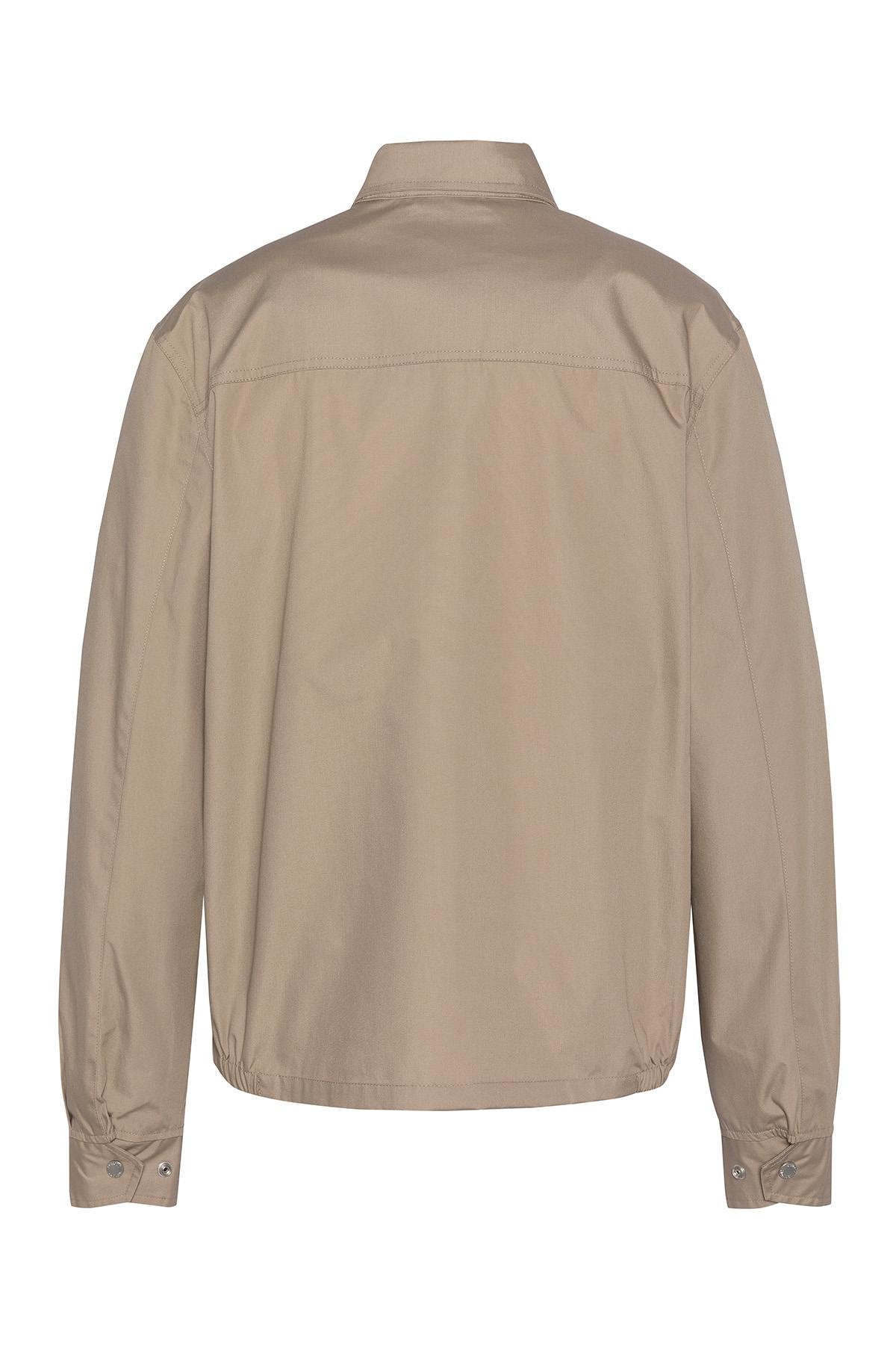 Light beige shirt collar textile jacket - Image n°2