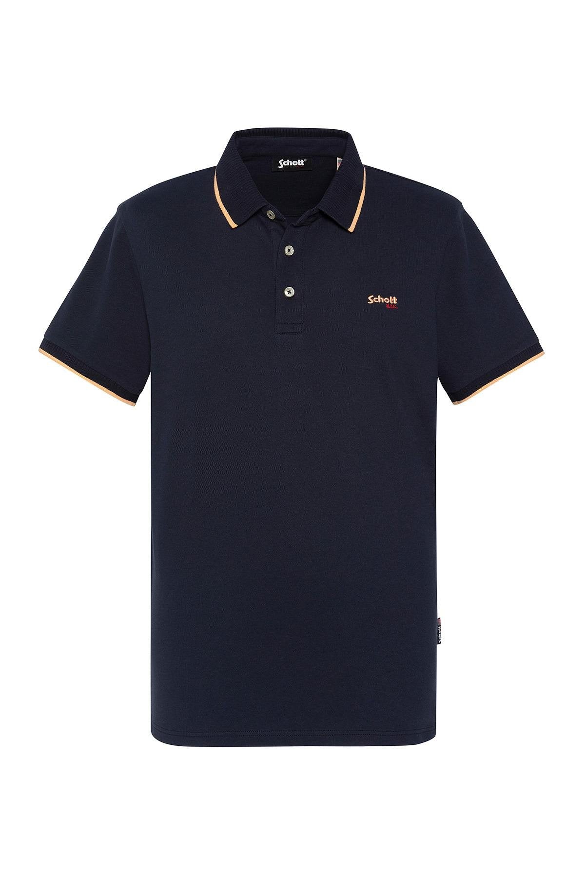 Navy blue polo shirt with logo - Image n°3