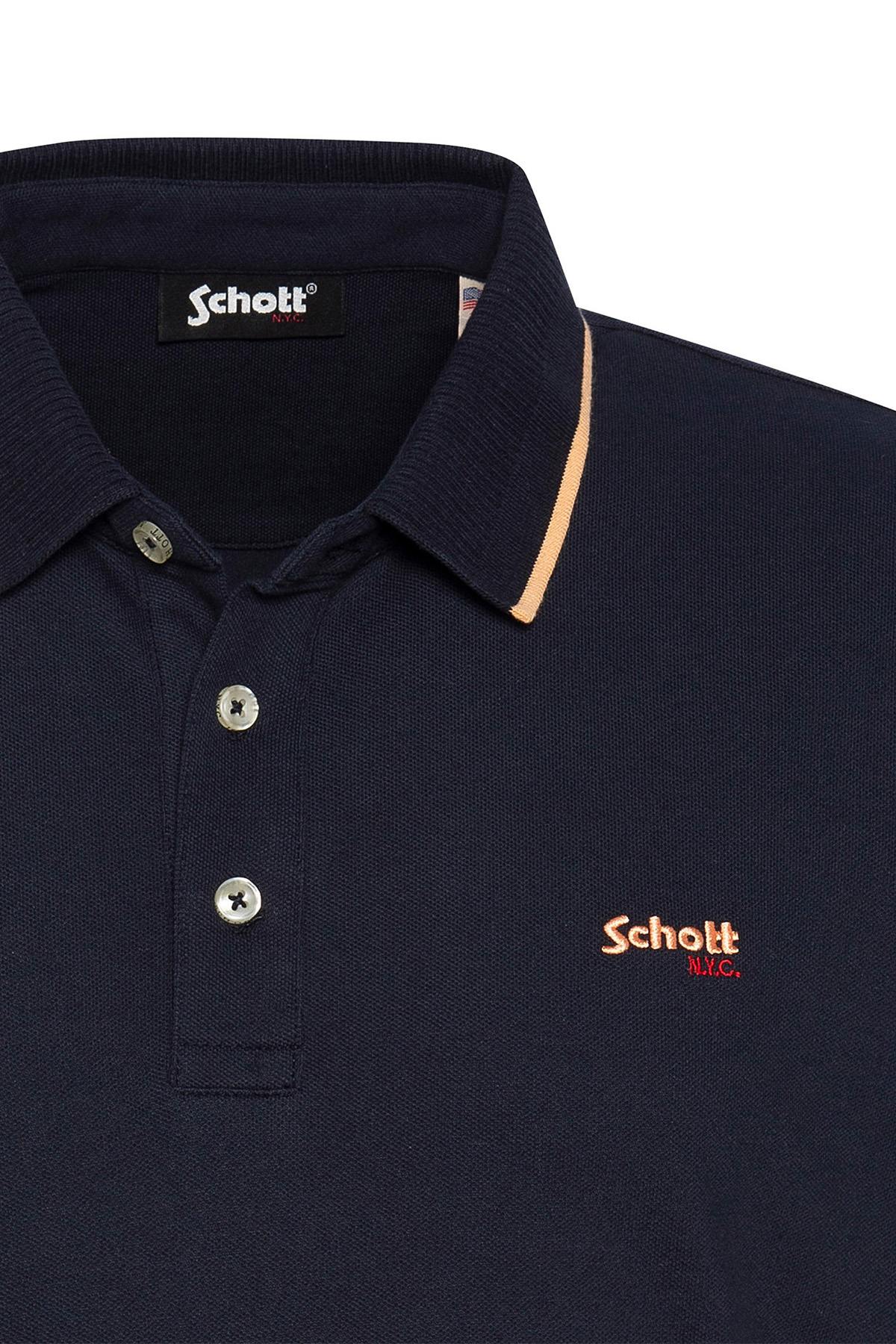 Navy blue polo shirt with logo - Image n°6