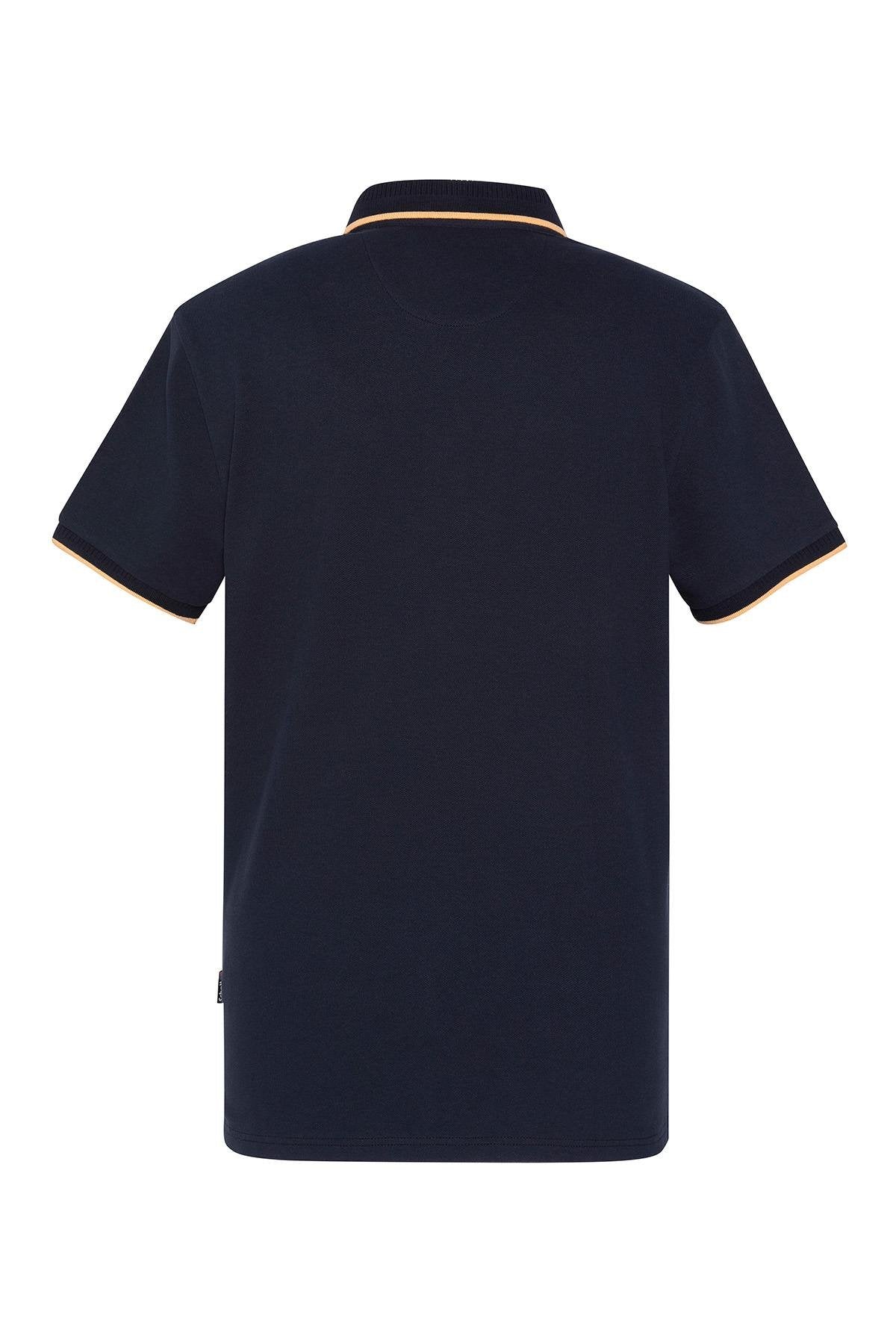 Navy blue polo shirt with logo - Image n°4