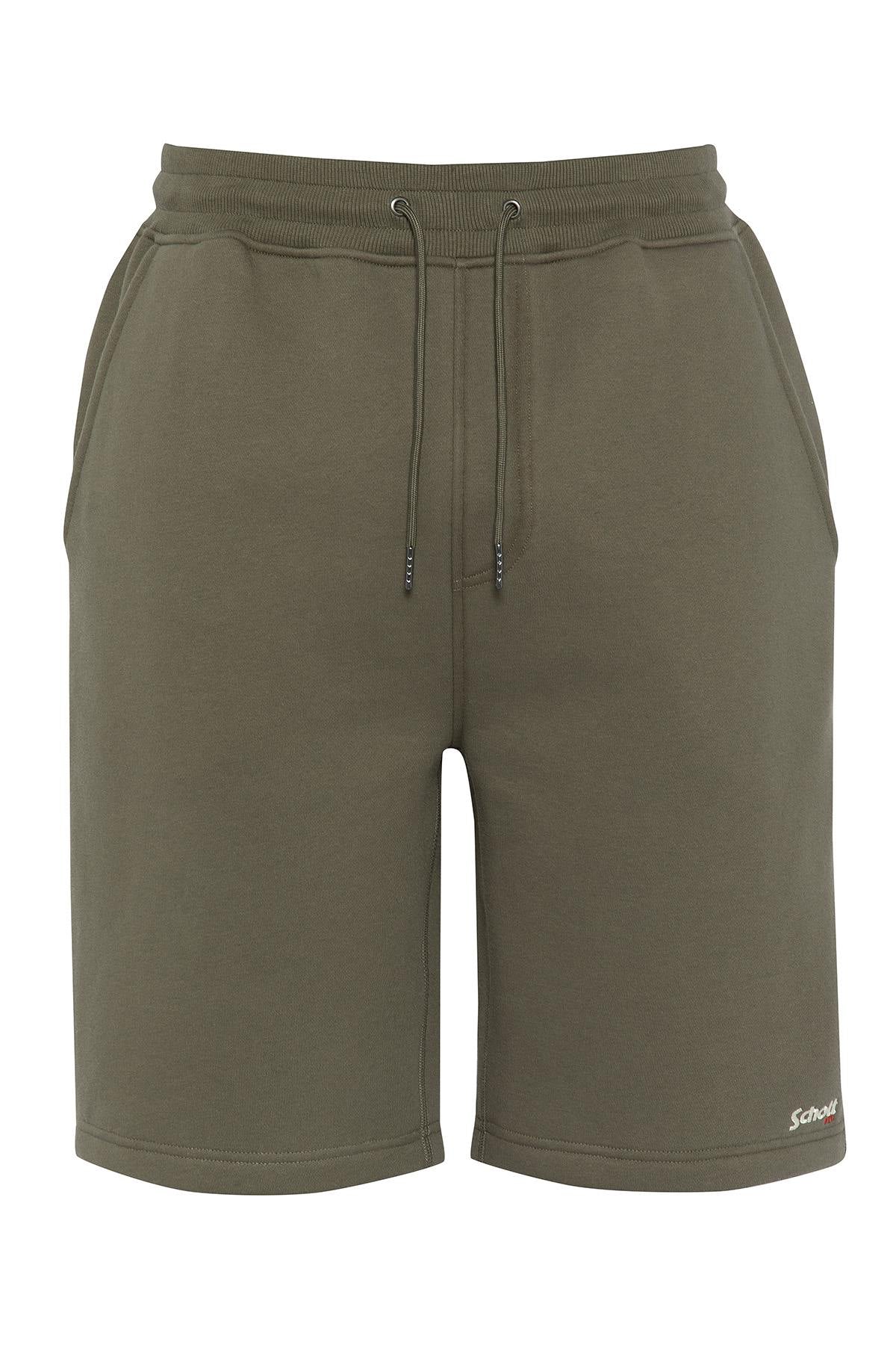 Casual shorts in sage khaki color - Image n°1